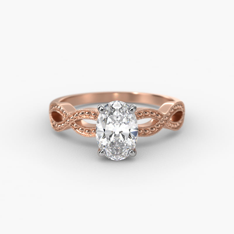 Infinity Vintage-Style Engagement Ring In 14K Rose Gold