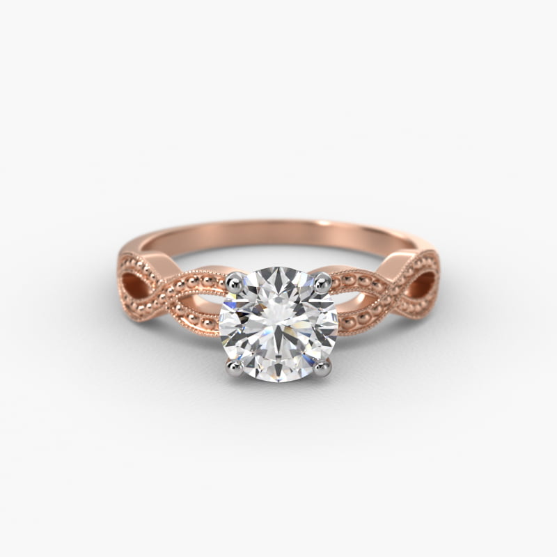 Infinity Vintage-Style Engagement Ring In 14K Rose Gold