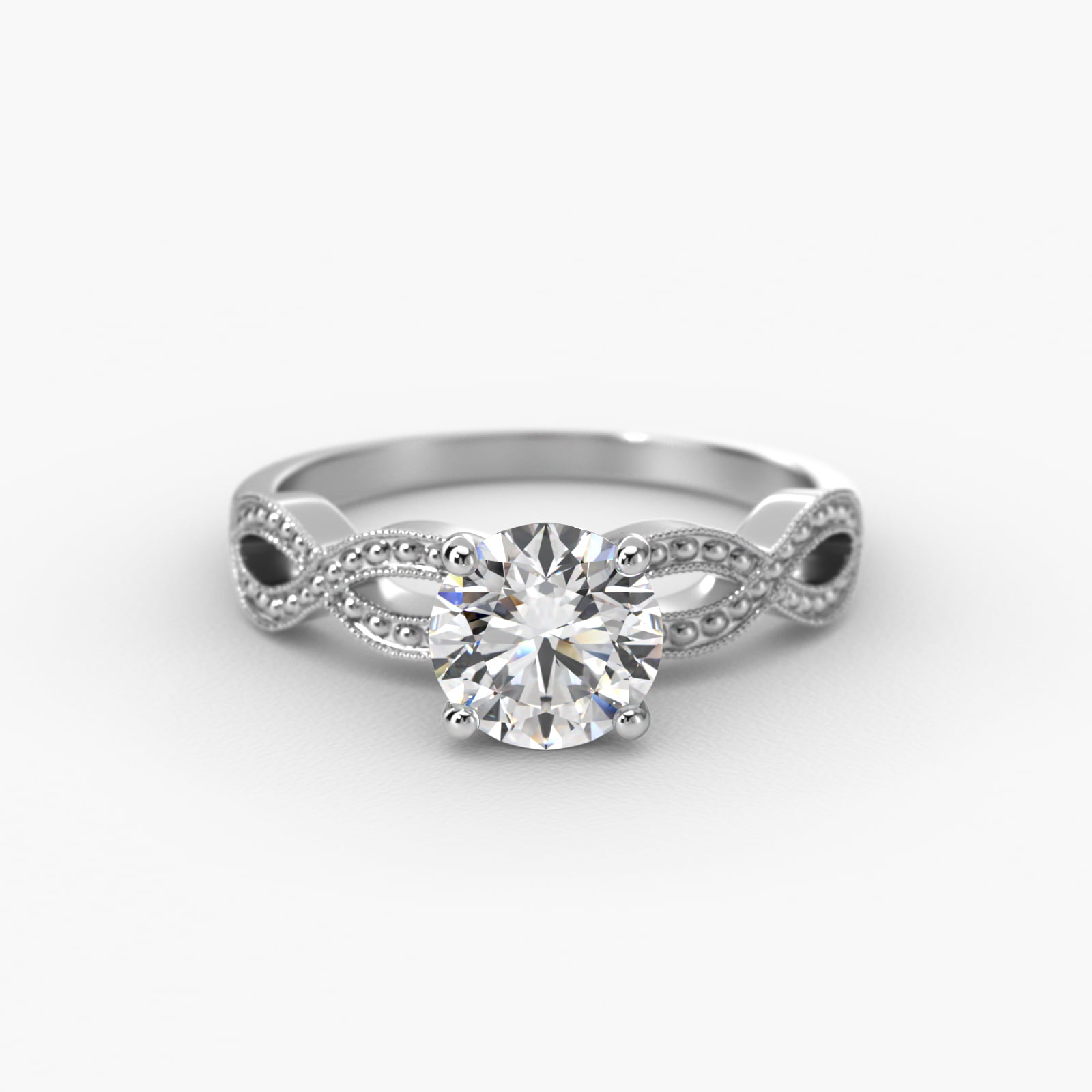 Infinity Vintage-Style Engagement Ring In Platinum
