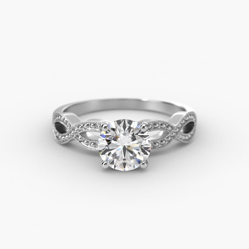 Infinity Vintage-Style Engagement Ring In Platinum