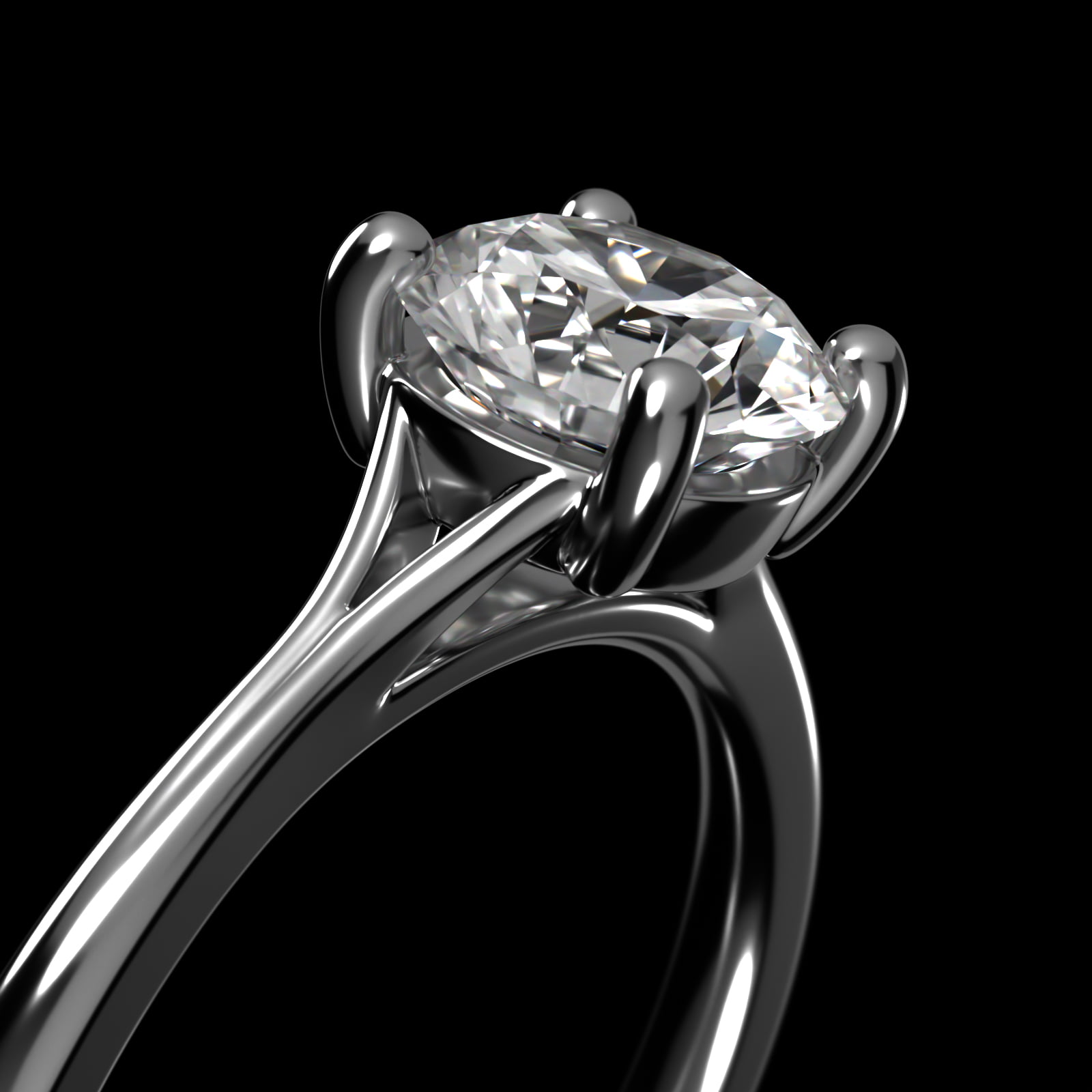 Classic Split Shank Solitaire Engagement Ring In Platinum