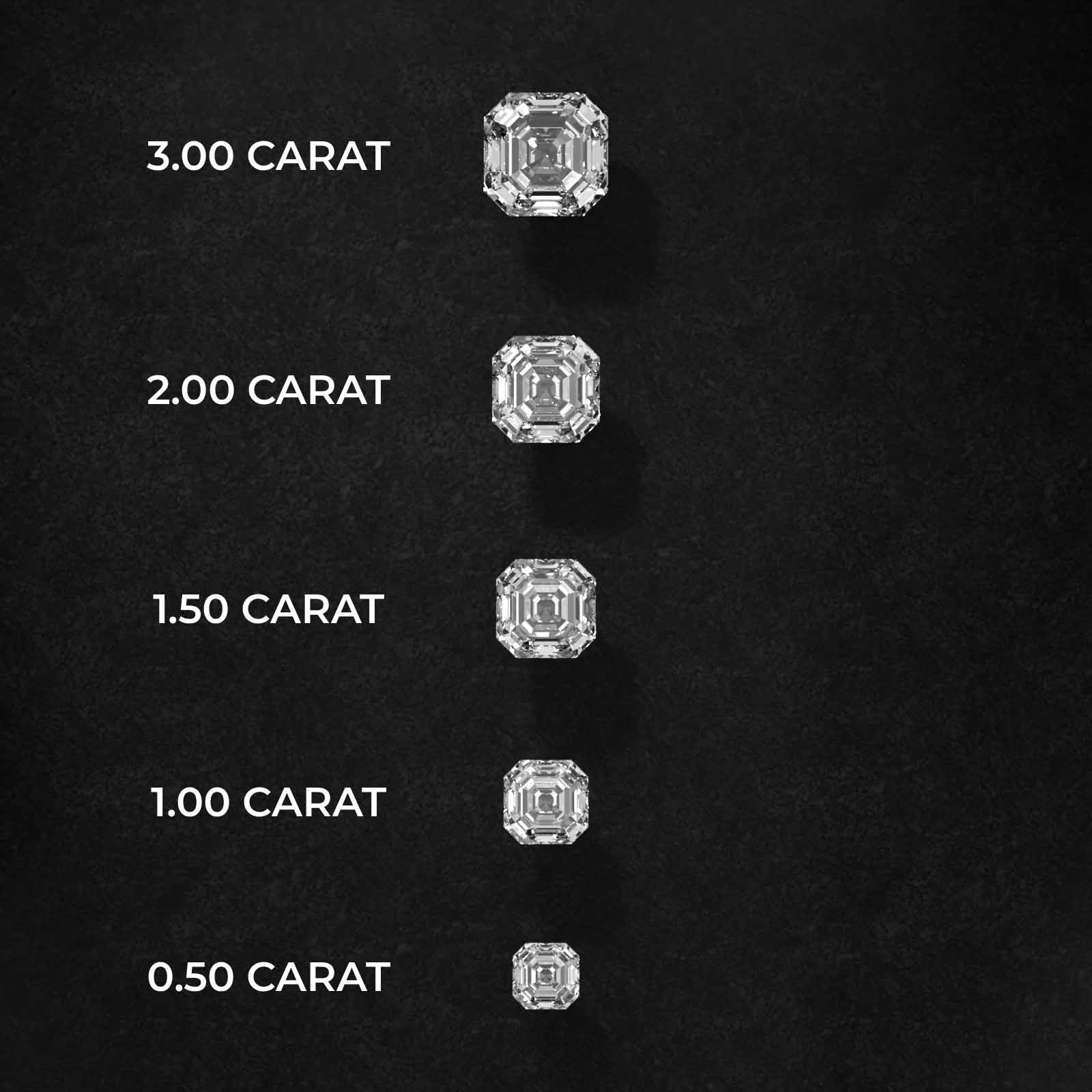 Four Asscher Cut Side Stone Diamond Engagement Ring In 14K White Gold