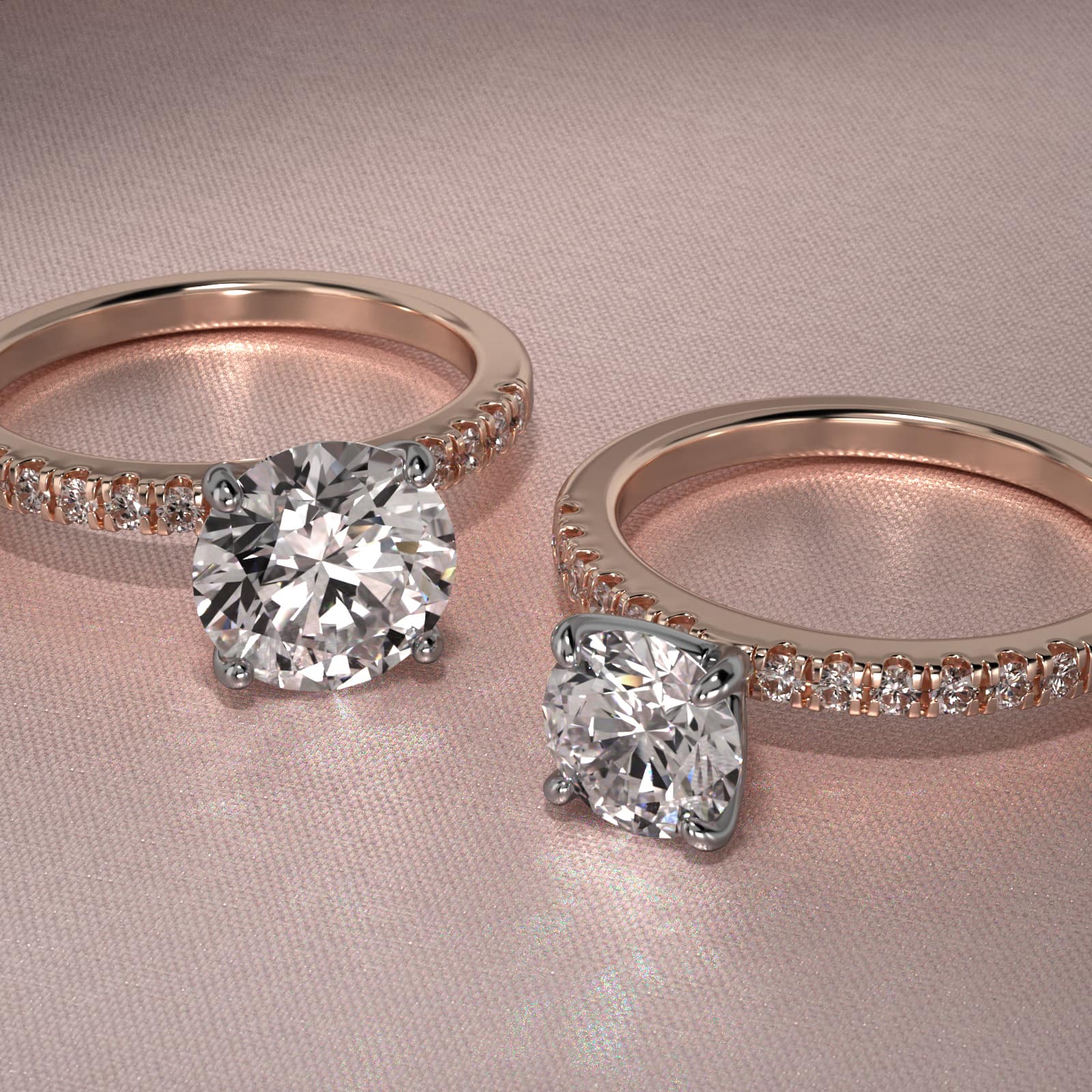 MicroPavé Diamond Engagement Ring In 14K Rose Gold