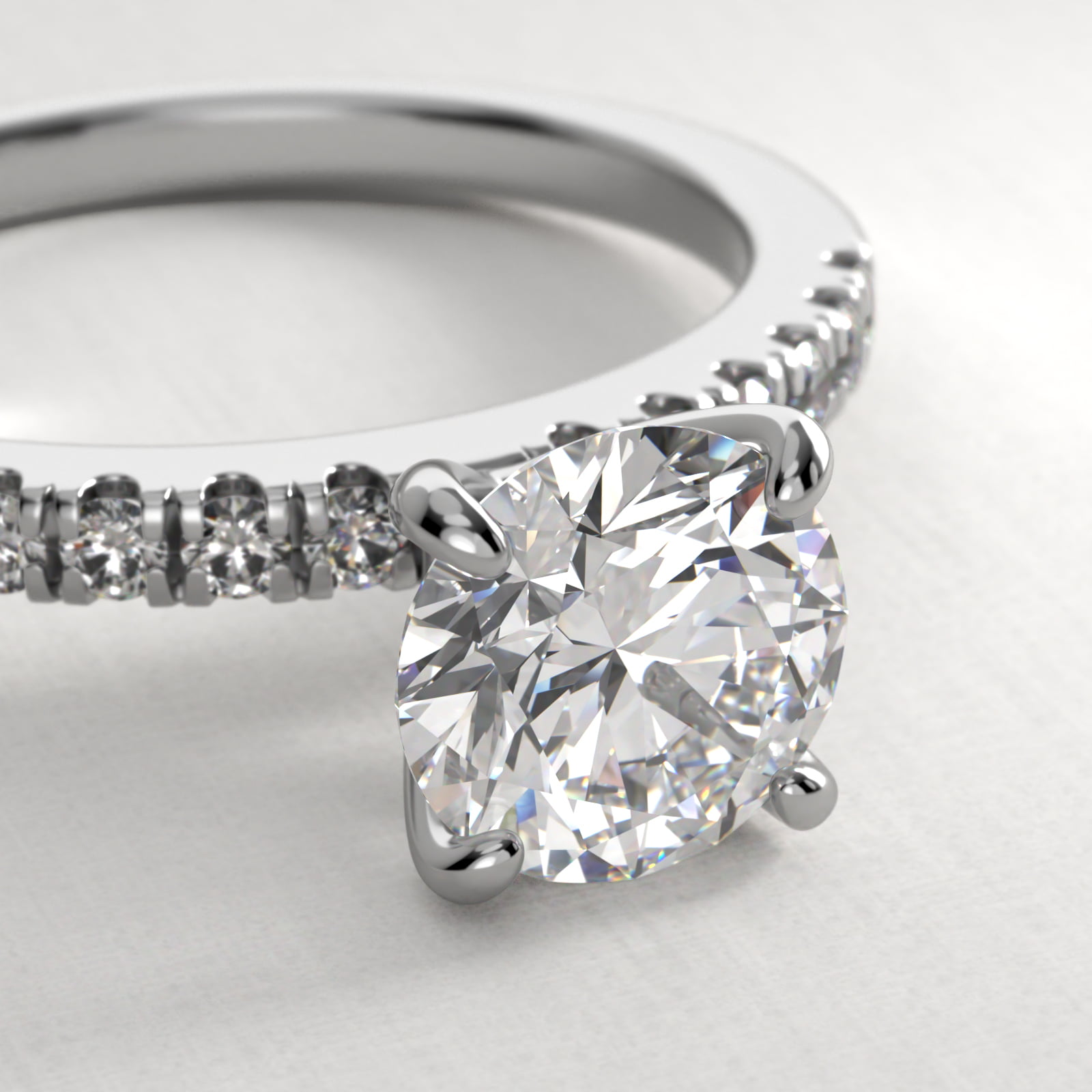 MicroPavé Diamond Engagement Ring In Platinum