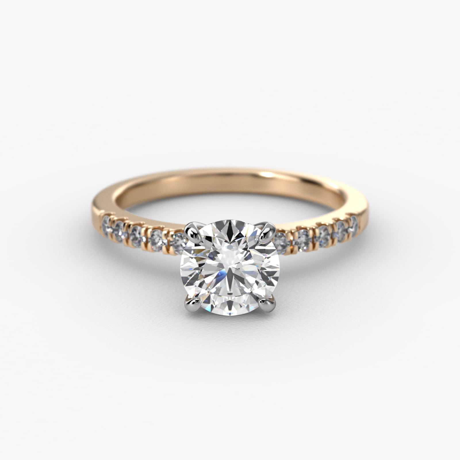 MicroPavé Diamond Engagement Ring In 14K Yellow Gold