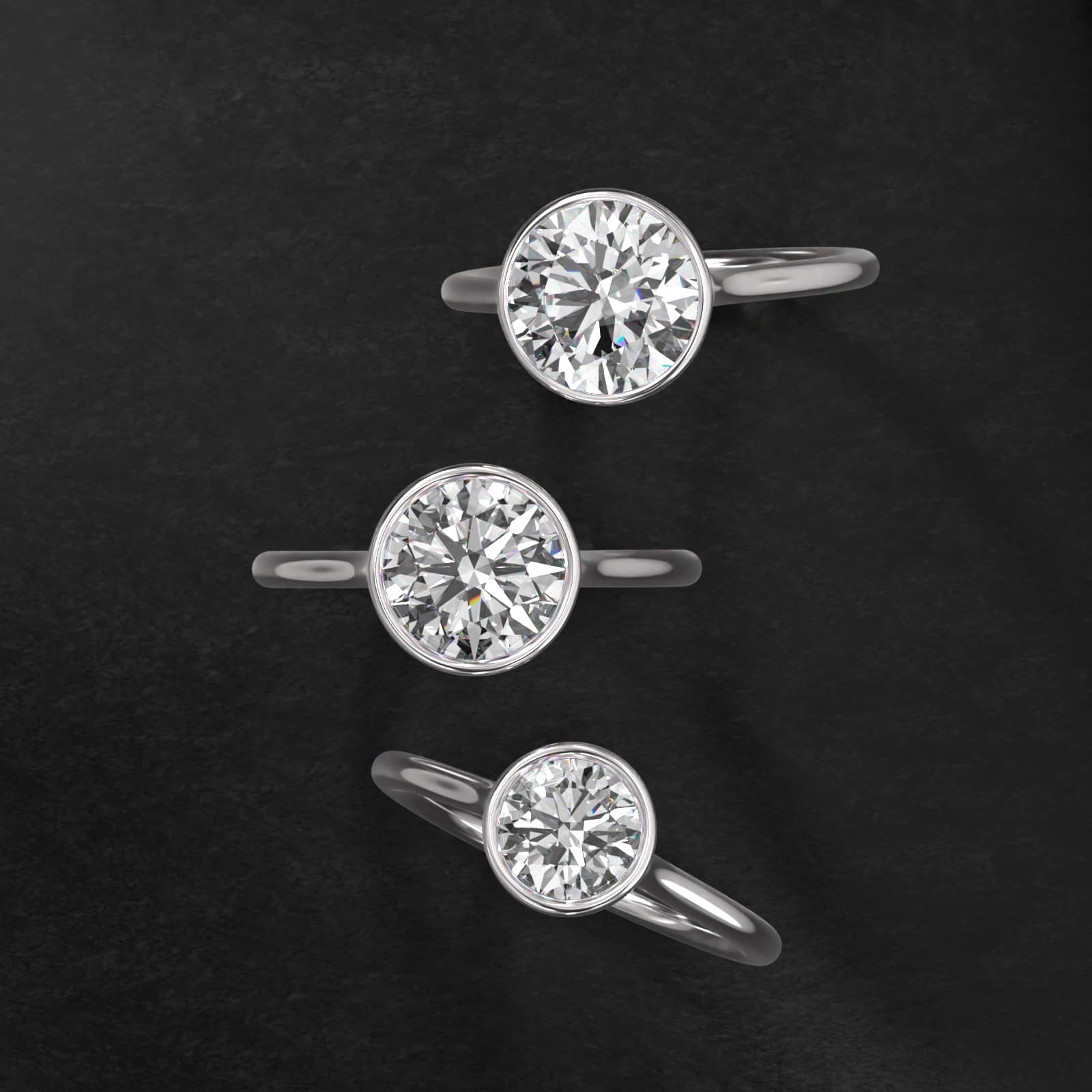 Comfort Fit Bezel Set Solitaire Engagement Ring In Platinum