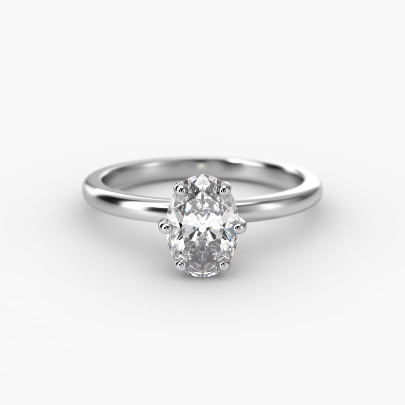 Six Prong Solitaire Engagement Ring In Platinum