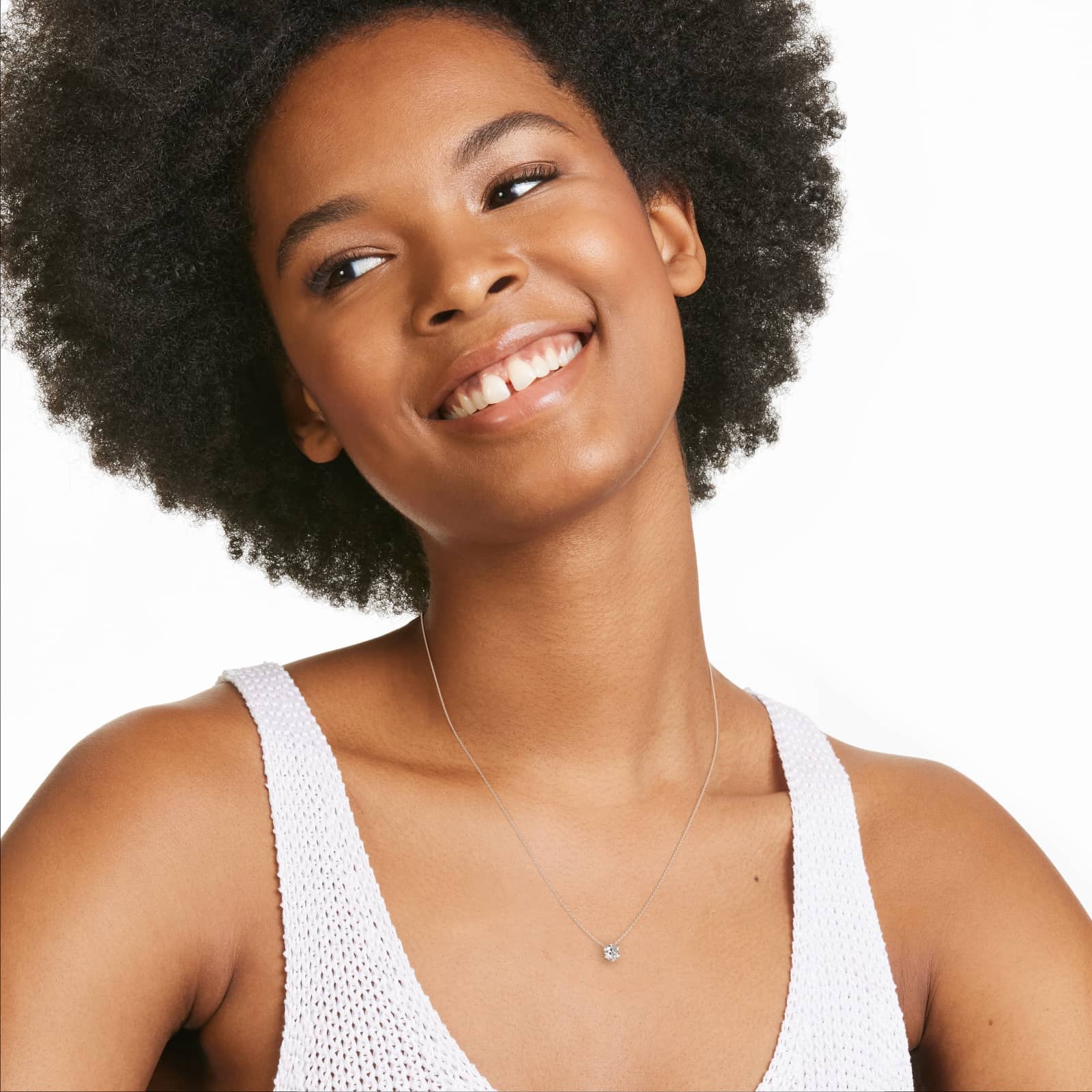 14K White Gold Wire Basket Diamond Pendant (Mounting)