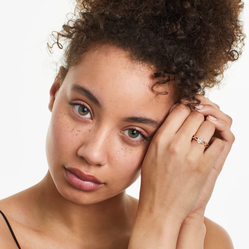 Infinity Vintage-Style Engagement Ring In 14K Rose Gold