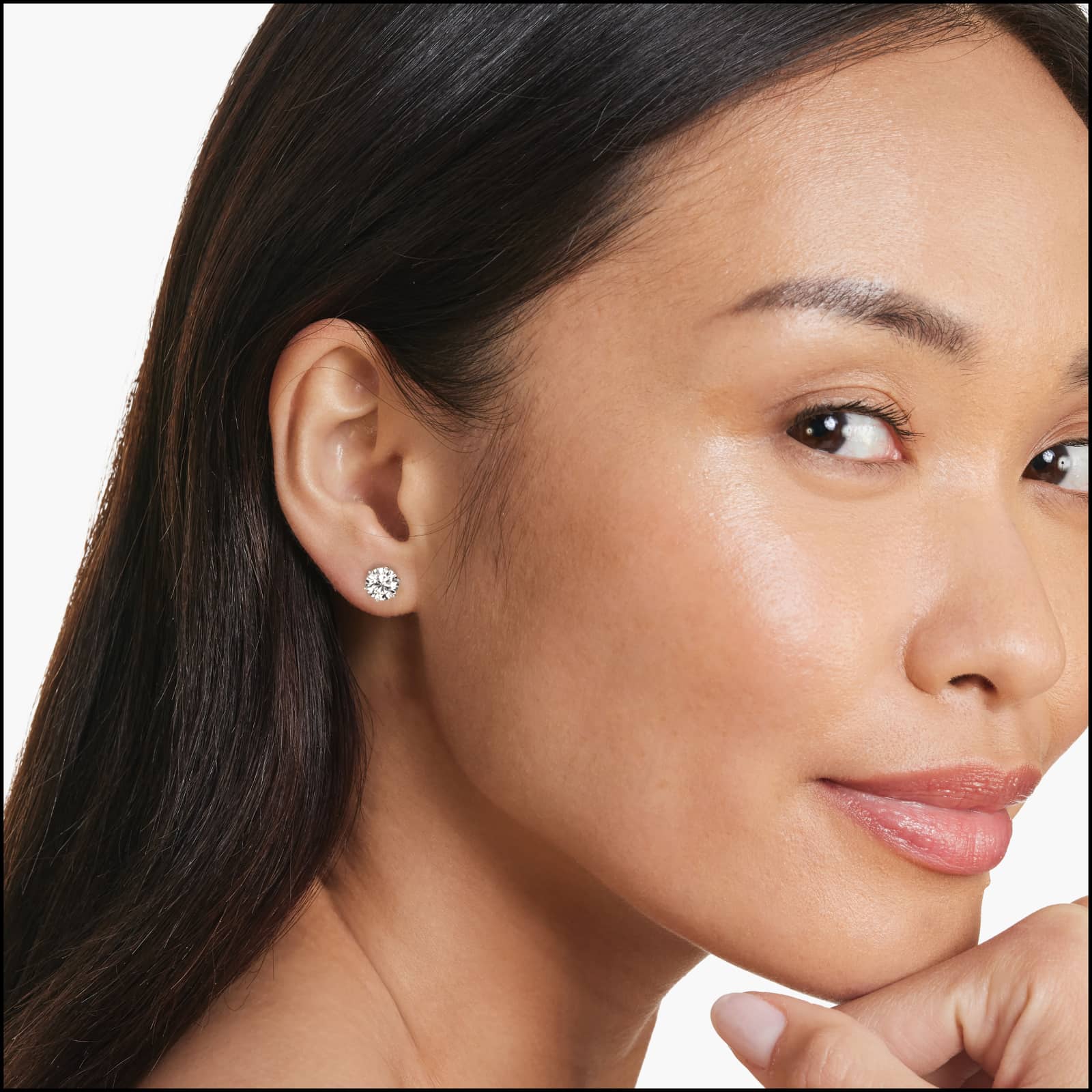 Scallop Basket Custom Diamond Stud Earrings (Setting Only) In Platinum