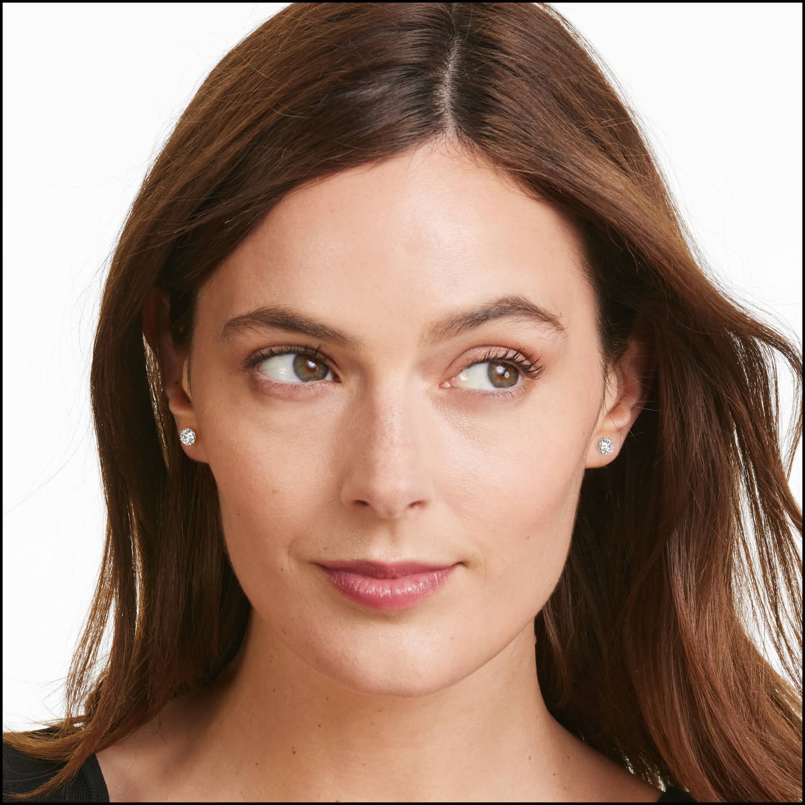 Six Prong Custom Diamond Stud Earrings (Setting Only) In 14K White Gold