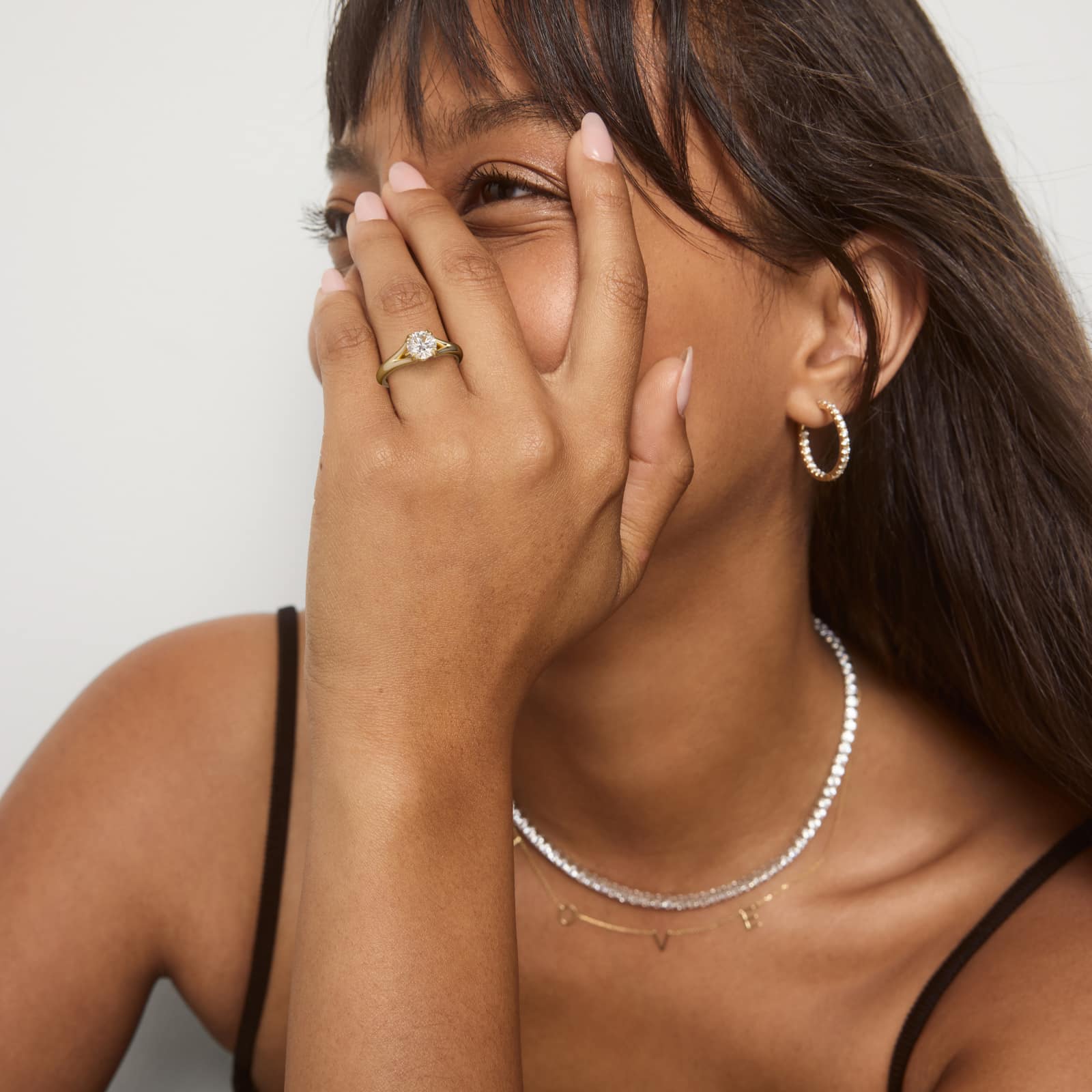 Split Shank Double Claw Solitaire Engagement Ring In 14K Yellow Gold