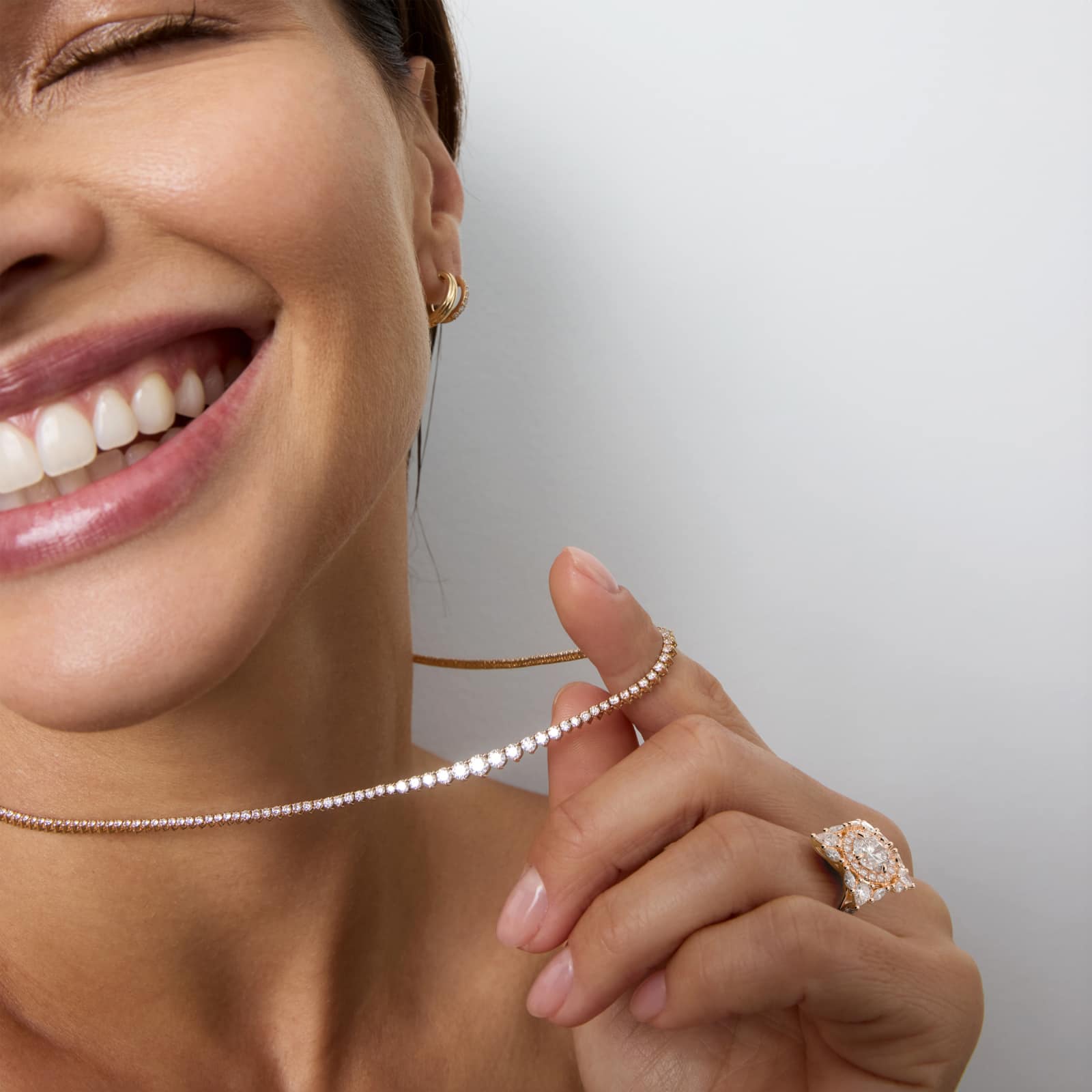 Empress Diamond Halo Engagement Ring In 14K Rose Gold