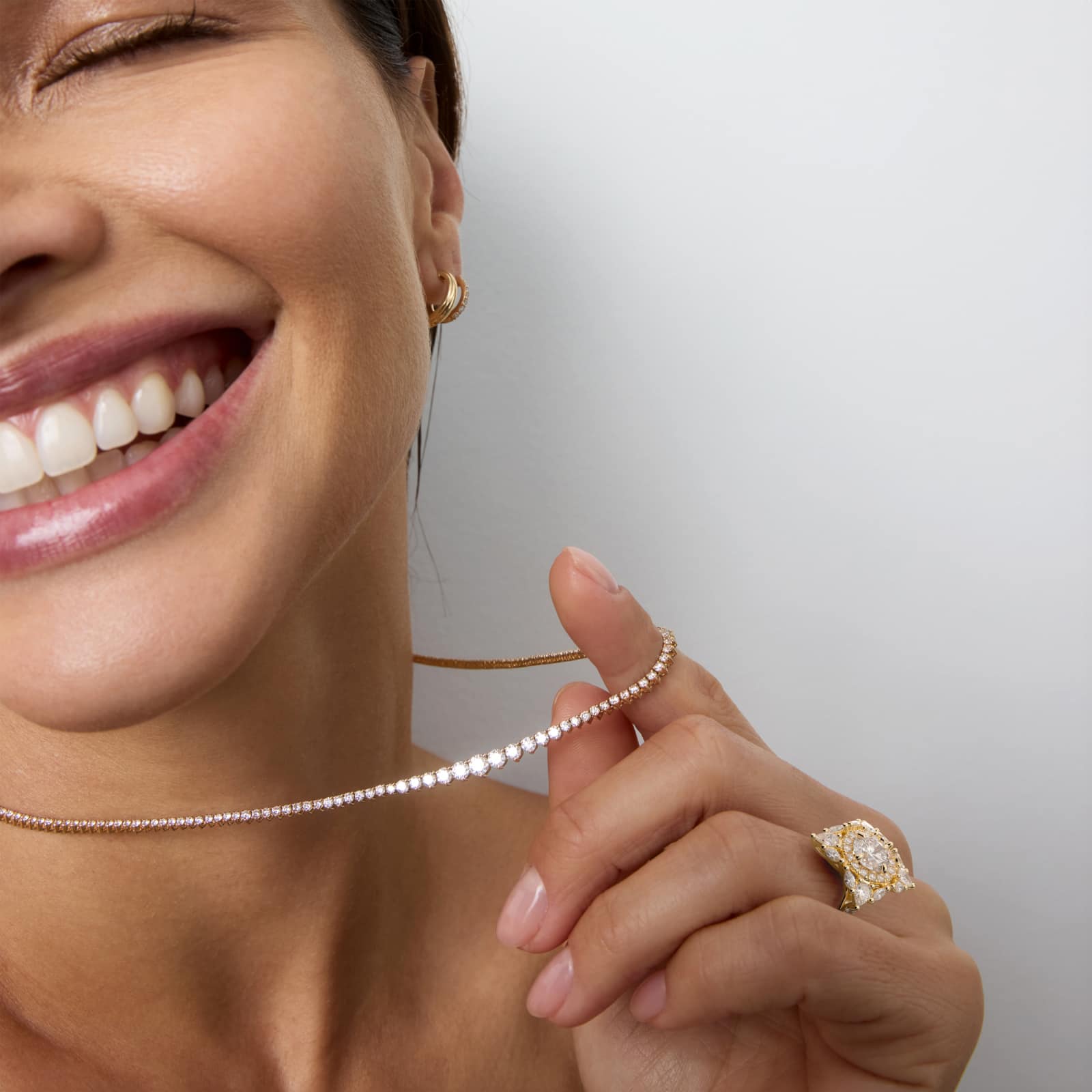 Empress Diamond Halo Engagement Ring In 18K Yellow Gold