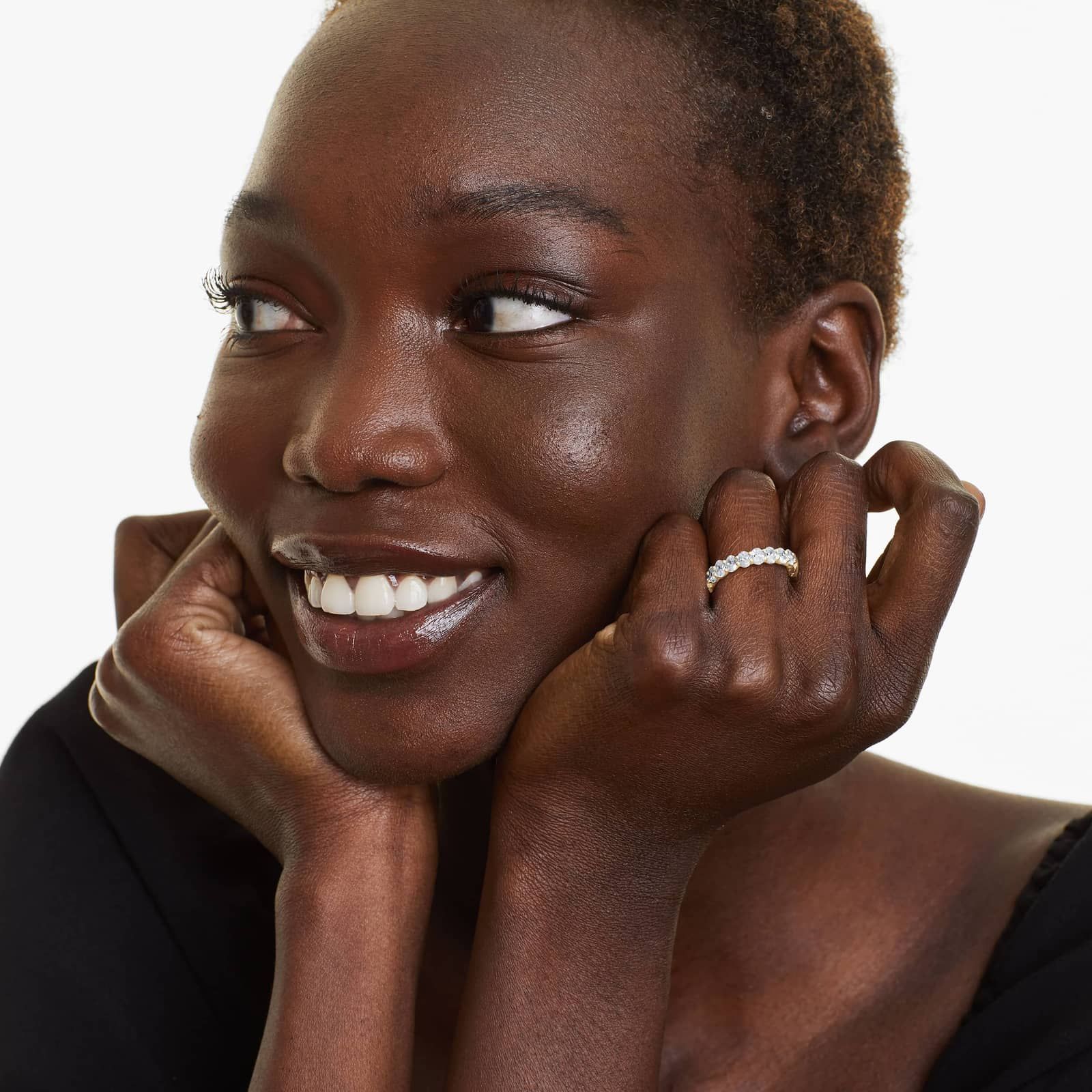 Eternity Ring With 3 CTW Oval Cut Lab-Grown Diamonds In 14K Yellow Gold (4.00mm)