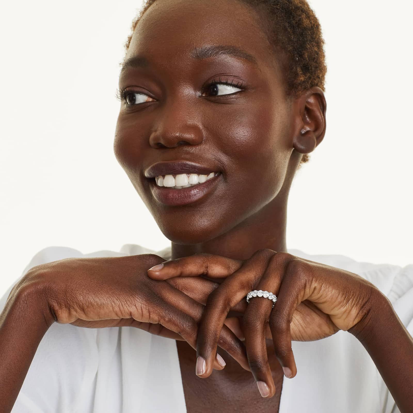 Eternity Ring With 5 CTW Oval Cut Diamonds In Platinum (5.50mm)