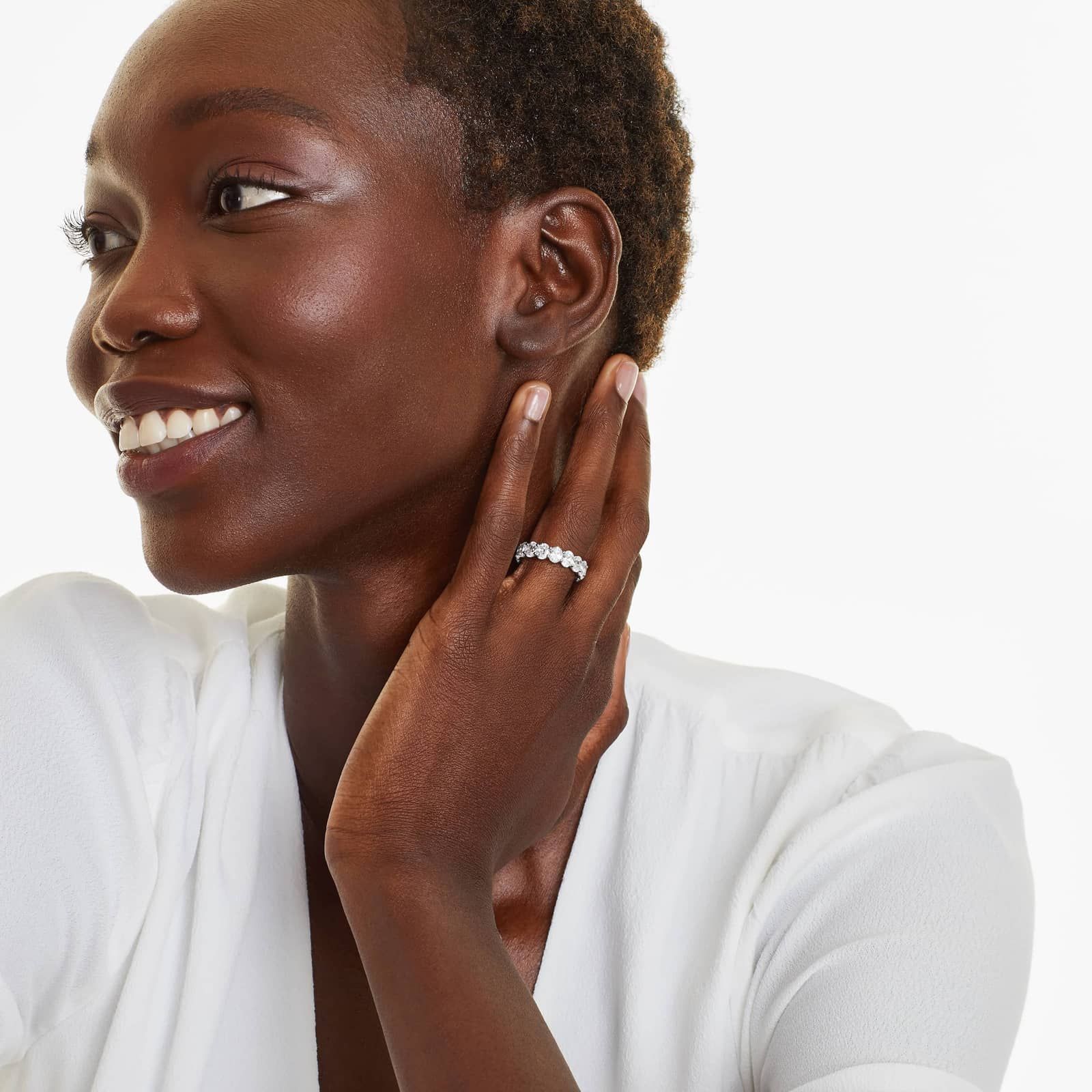 Eternity Ring With 5 CTW Oval Cut Diamonds In Platinum (5.50mm)