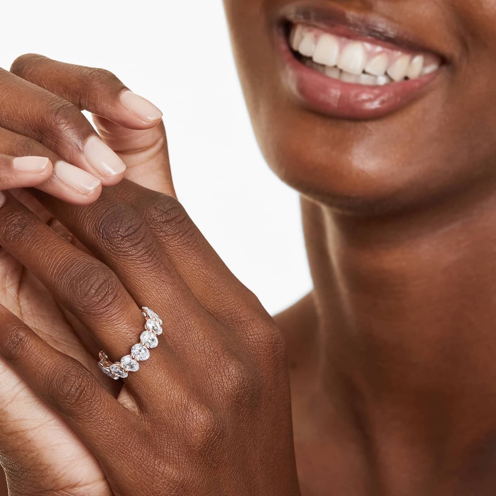 Eternity Ring With 7 CTW Oval Cut Lab-Grown Diamonds In 14K Rose Gold (6.50mm)