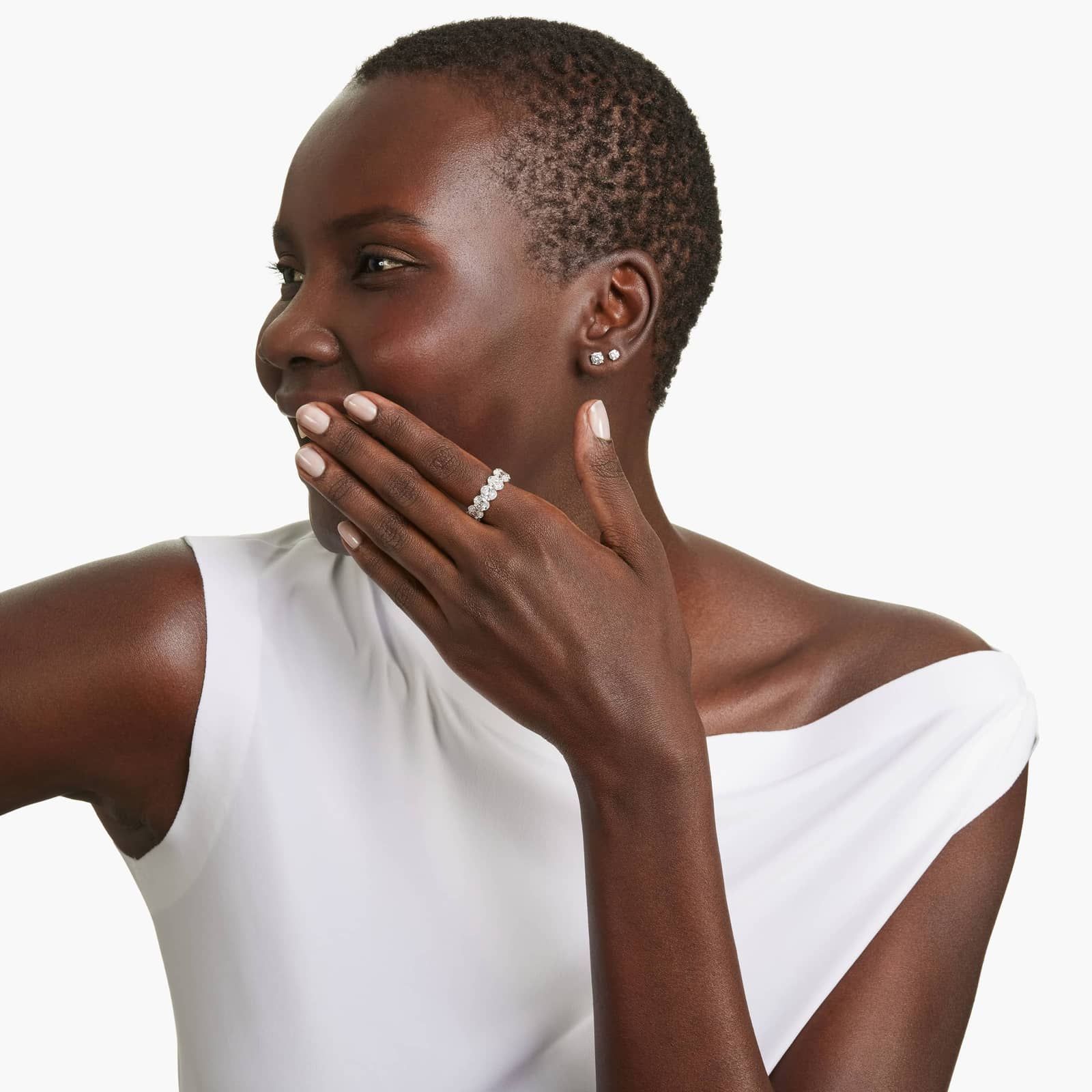 Eternity Ring With 9.5 CTW Oval Cut Diamonds In Platinum  (7.5mm)