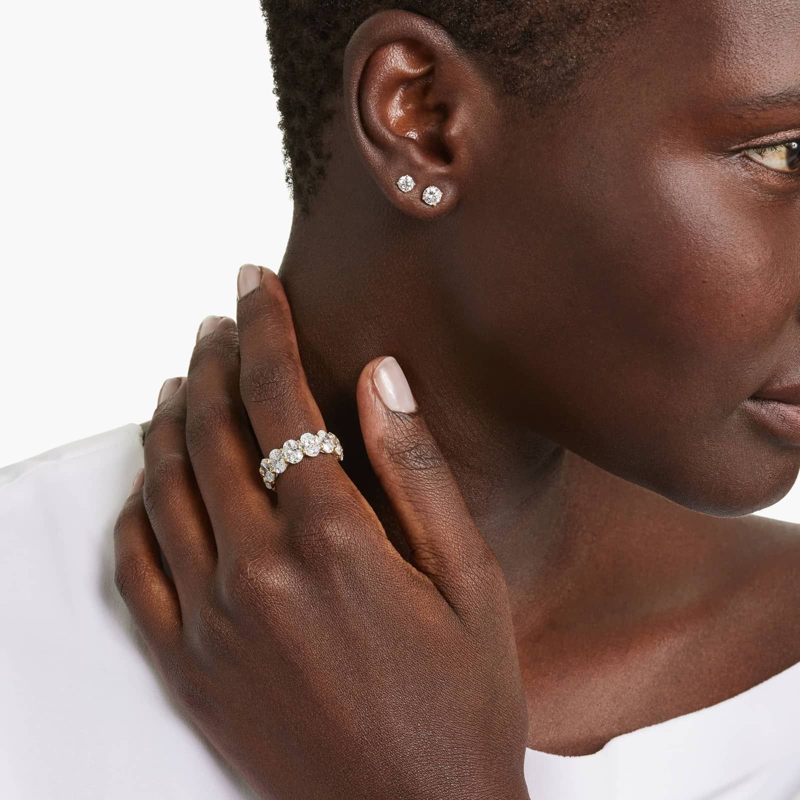 Eternity Ring With 9.5 CTW Oval Cut Lab-Grown Diamonds In 14K Yellow Gold (7.5mm)