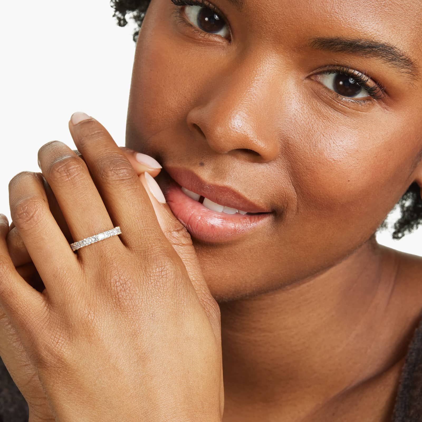 Eternity Ring With 2 CTW Cushion Cut Diamonds In 14K Yellow Gold (3mm)