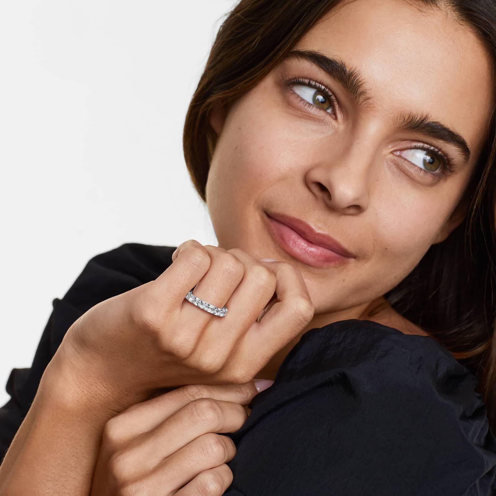 Eternity Ring With 4 CTW Asscher Cut Diamonds In Platinum  (4.5mm)