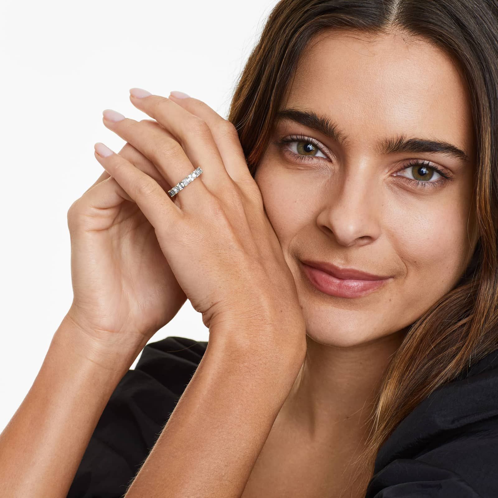 Eternity Ring With 4 CTW Asscher Cut Lab-Grown Diamonds In 14K Yellow Gold (4.50mm)