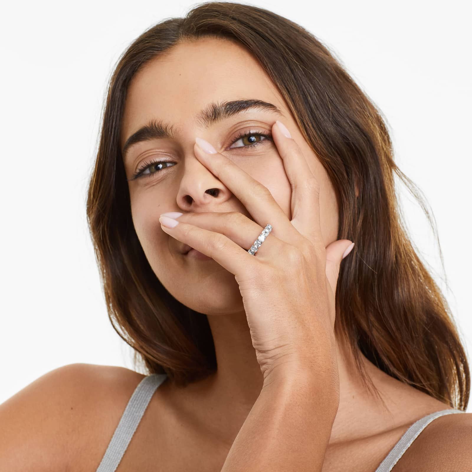 Eternity Ring With 5 CTW Asscher Cut Lab-Grown Diamonds In 14K Rose Gold (5.00mm)