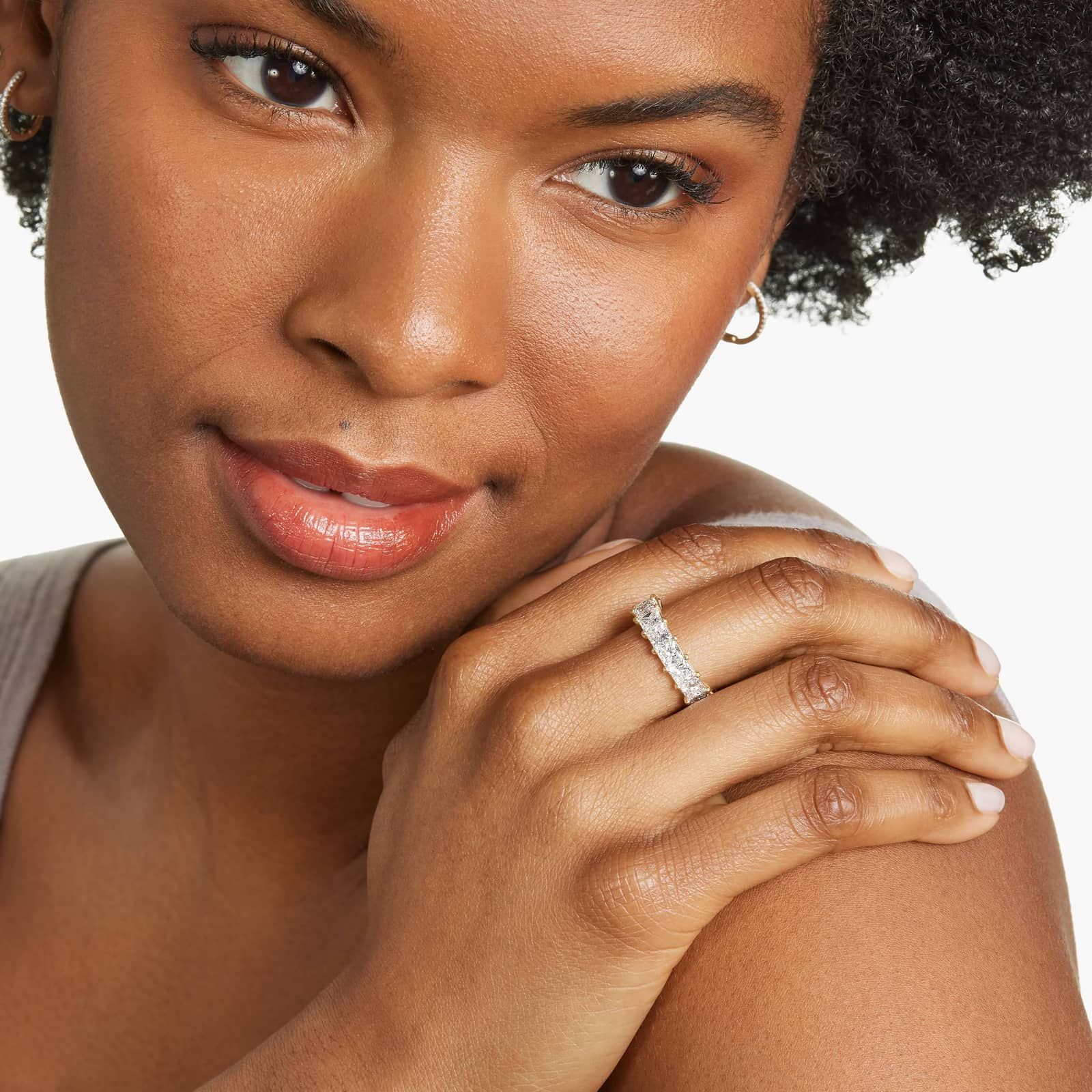 Eternity Ring With 6 CTW Princess Cut Lab-Grown Diamonds In 14K Yellow Gold  (5mm)