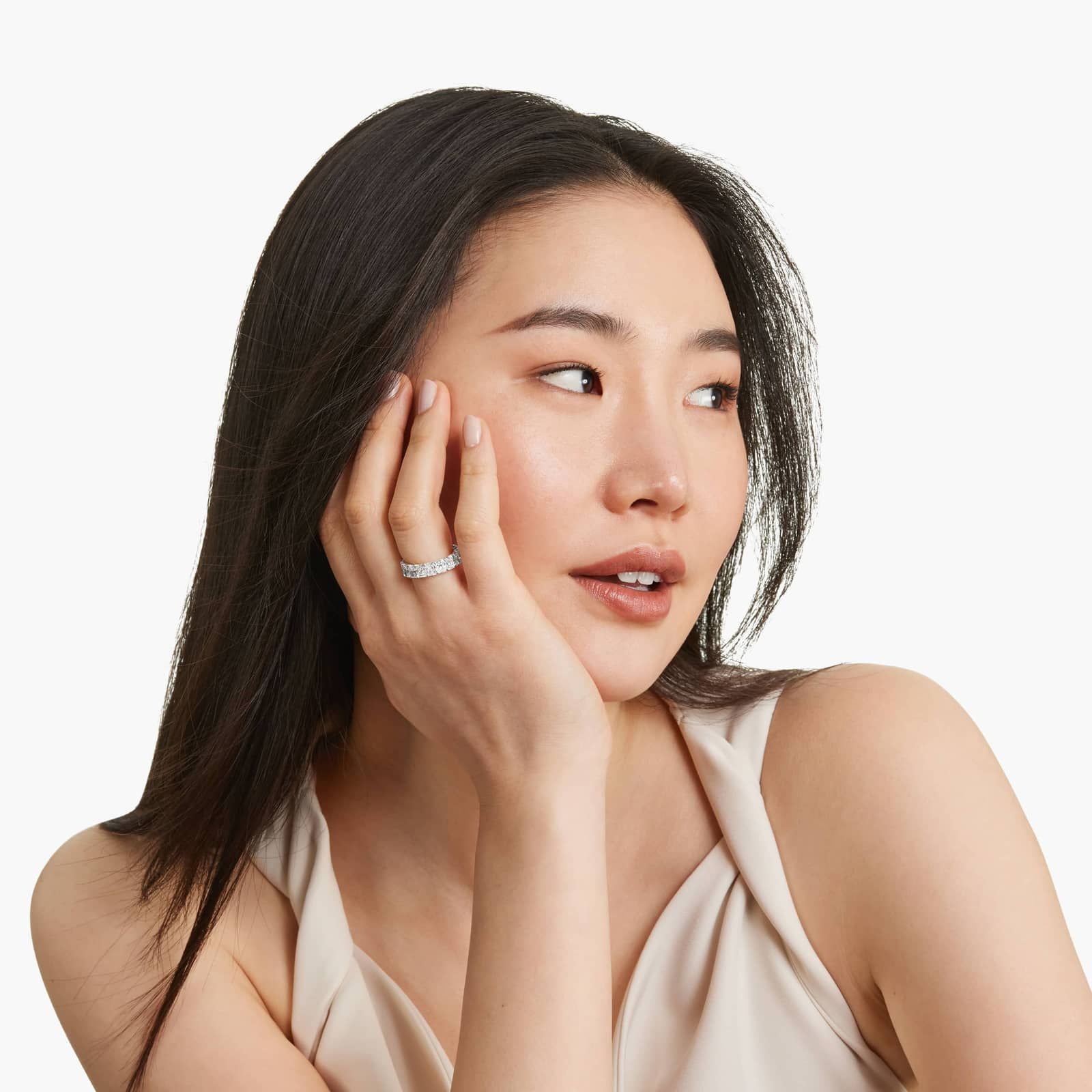 Eternity Ring With 7 CTW Radiant Cut Diamonds In Platinum (5.50mm)