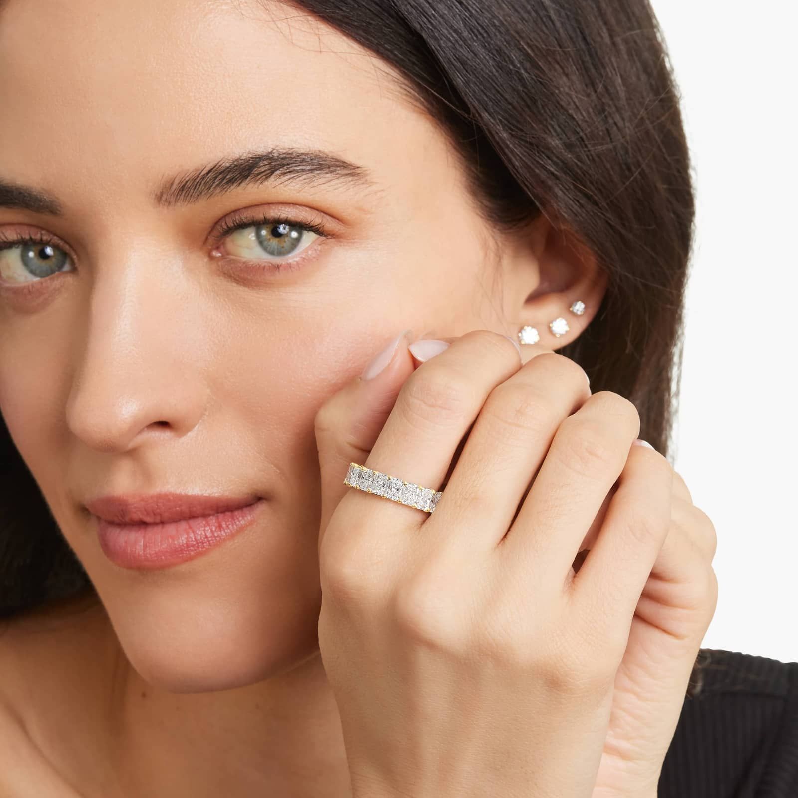 Eternity Ring With 8 CTW Radiant Cut Diamonds In 14K Yellow Gold (6.50mm)