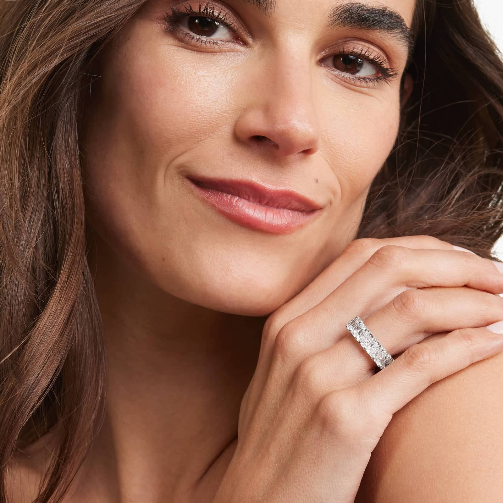 Eternity Ring With 10.5 CTW Radiant Cut Diamonds In Platinum (7mm)