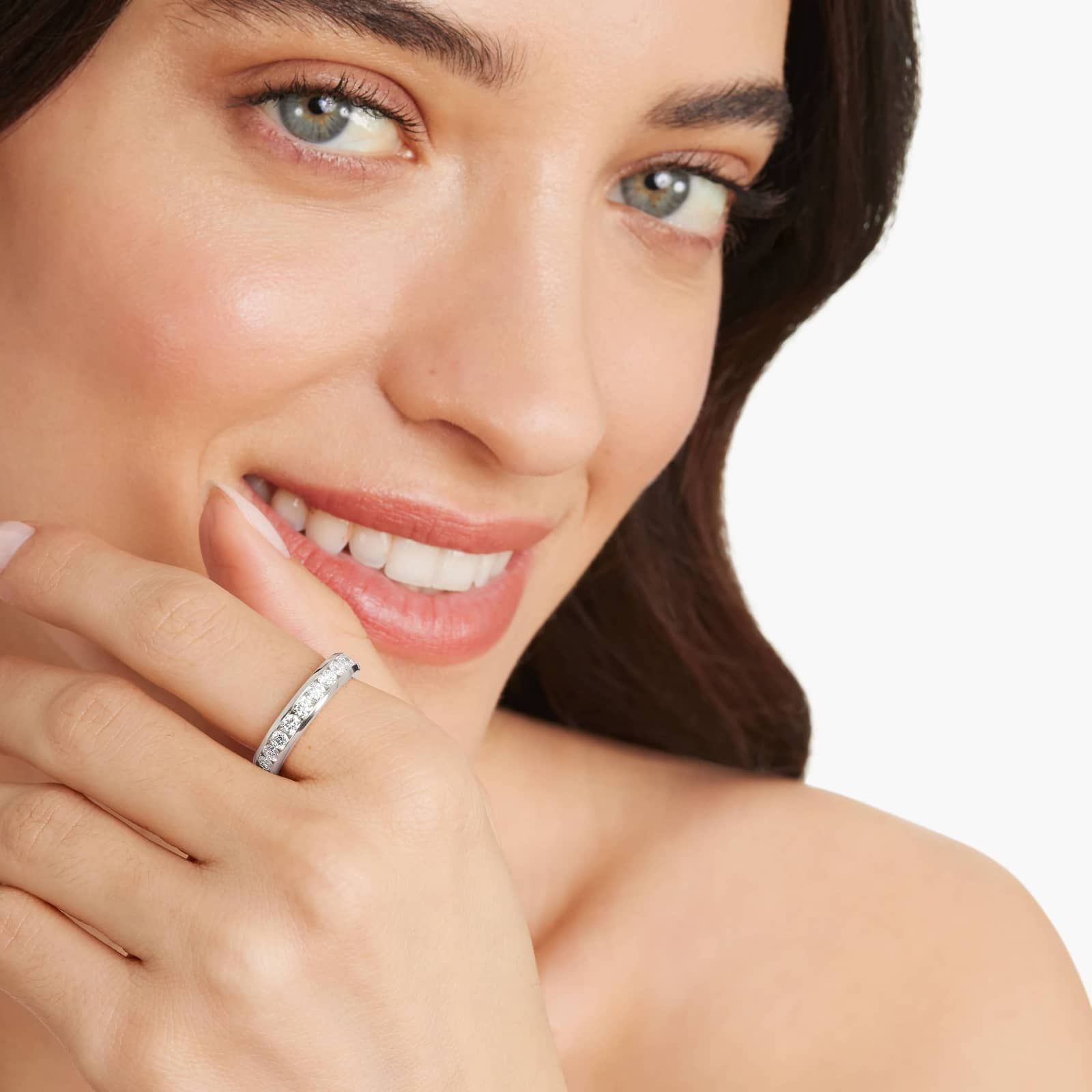 Eternity Ring With 2 CTW Round Diamonds In Platinum (4.20mm)