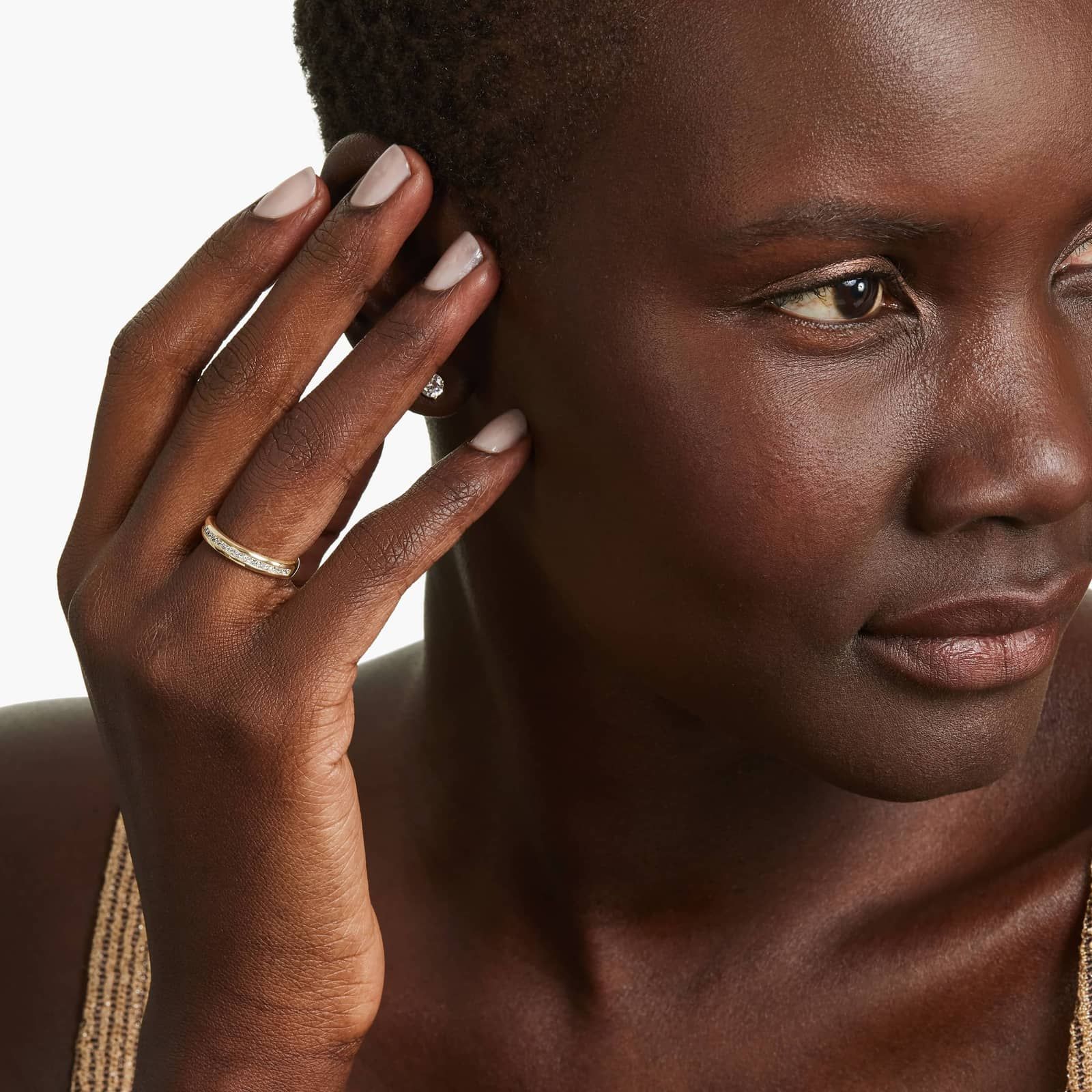 Channel Set Anniversary Ring With 0.5 CTW Princess Cut Diamonds In 14K Yellow Gold (3.30mm)