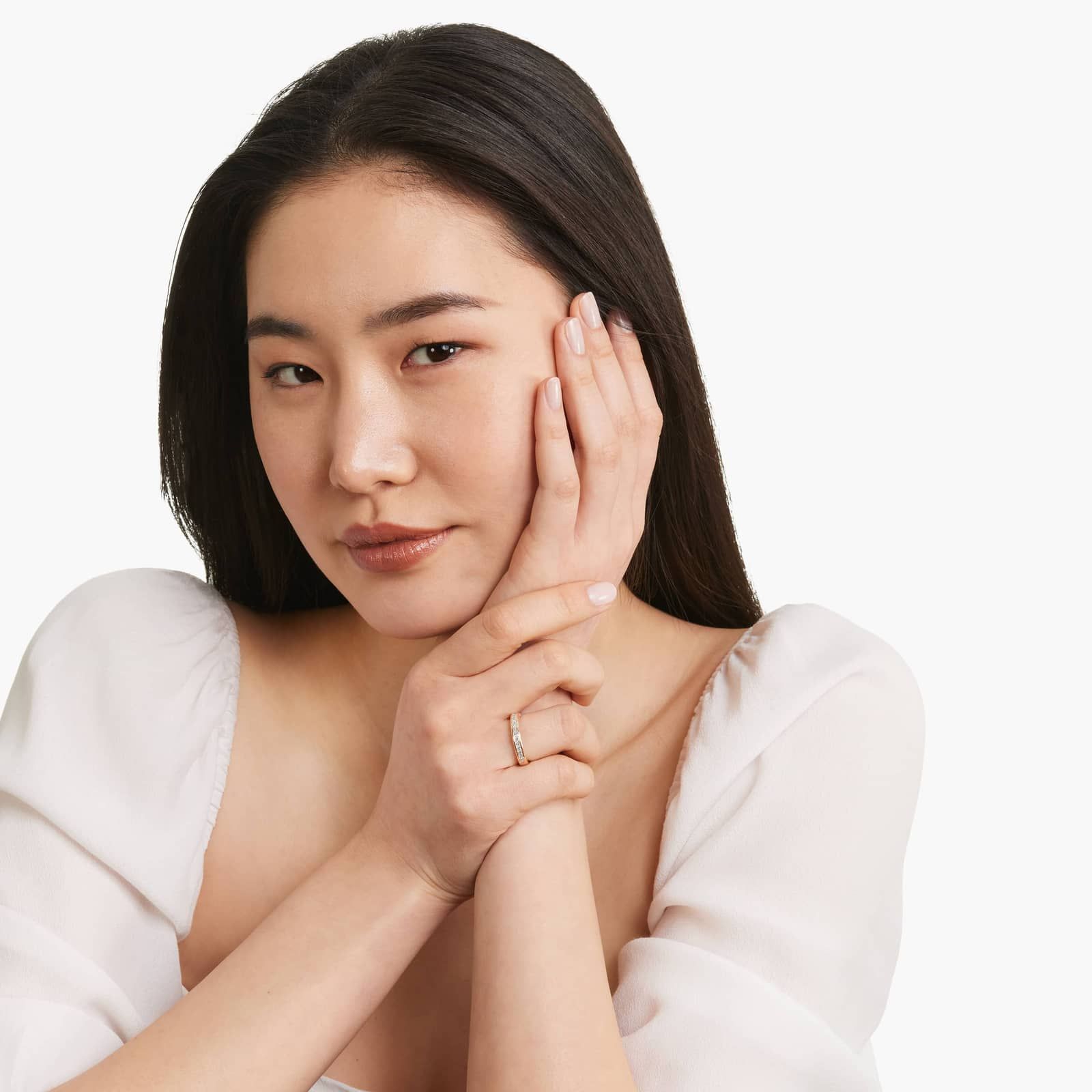 Channel Set Anniversary Ring With 1 CTW Princess Cut Diamonds In 14K Rose Gold (3.90mm)