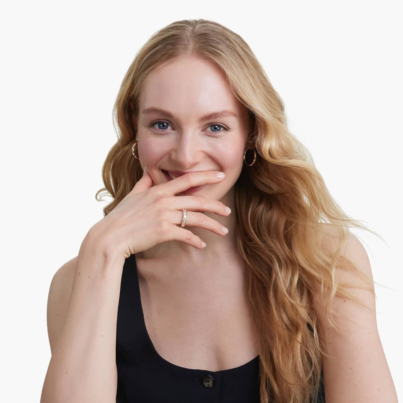 Channel Set Anniversary Ring With 1.5 CTW Princess Cut Diamonds In 14K Rose Gold (4.20mm)