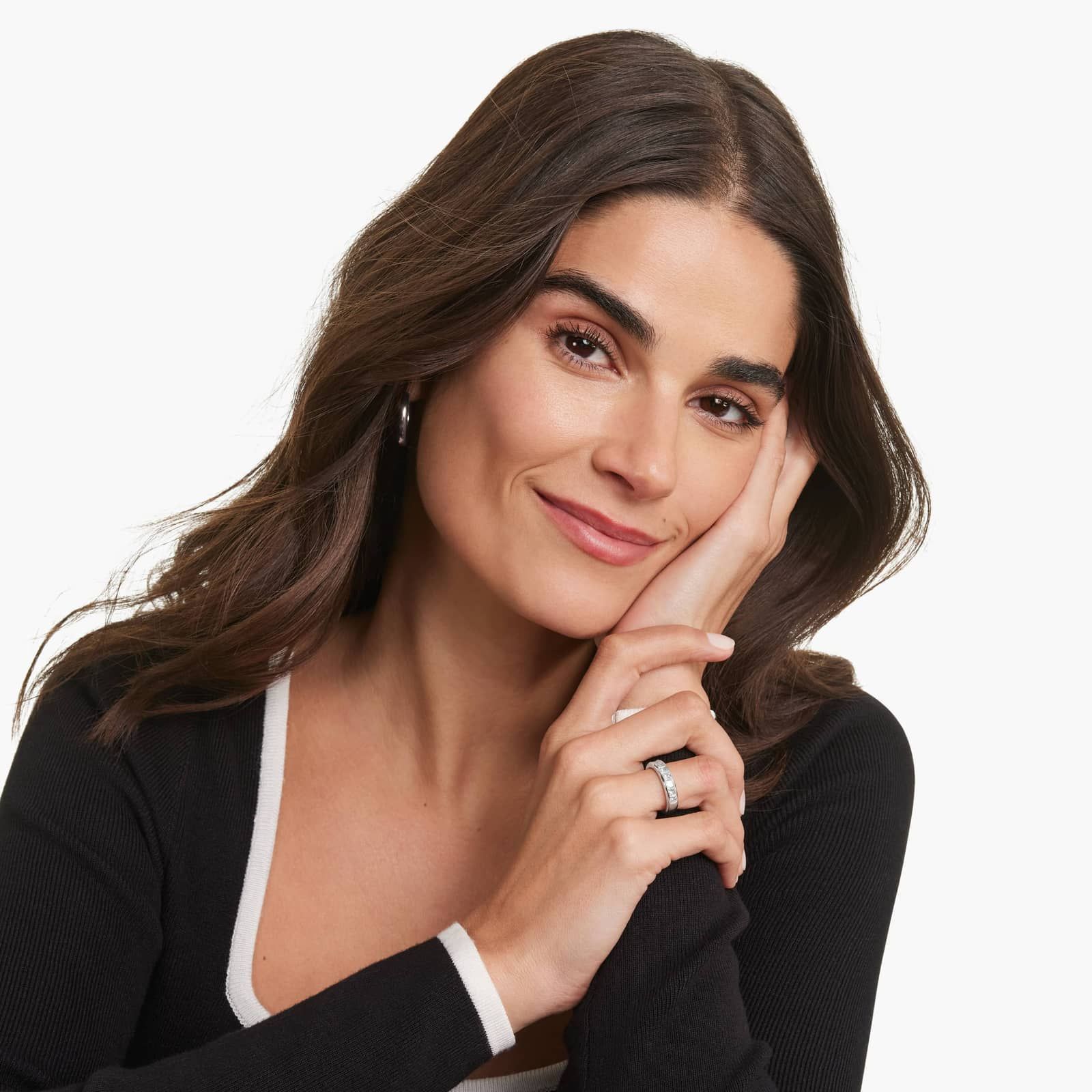 Channel Set Anniversary Ring With 2 CTW Princess Cut Diamonds In 14K White Gold (4.70mm)