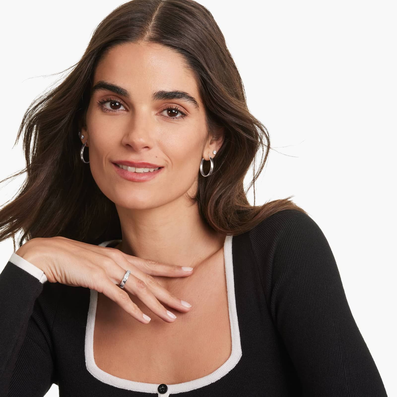 Channel Set Anniversary Ring With 2 CTW Princess Cut Diamonds In 14K White Gold (4.70mm)