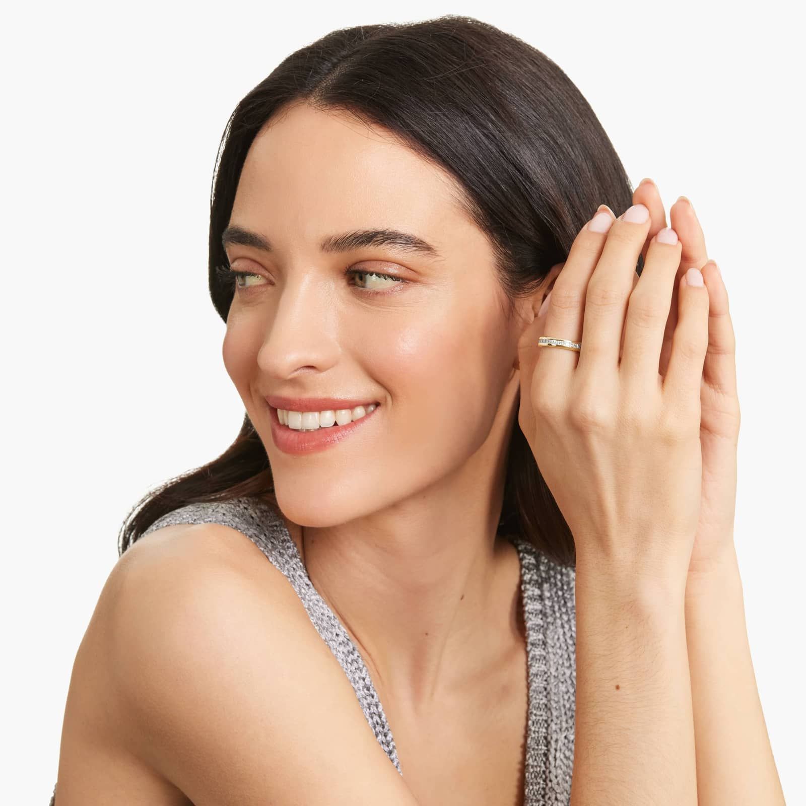 Eternity Ring With 1 CTW Princess Cut Diamonds In 14K Yellow Gold (3.10mm)