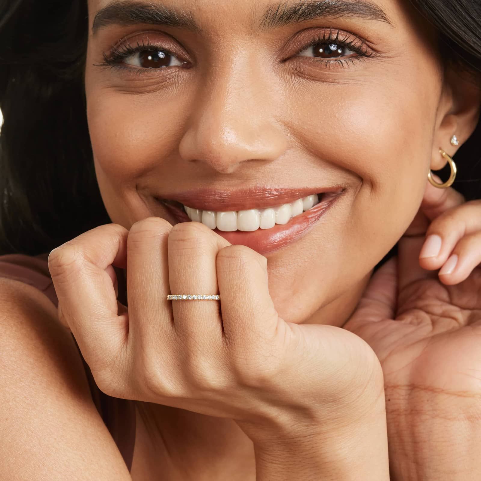 French Pavé Anniversary Ring With 0.25 CTW Lab-Grown Diamonds In 14K Yellow Gold (2.00mm)