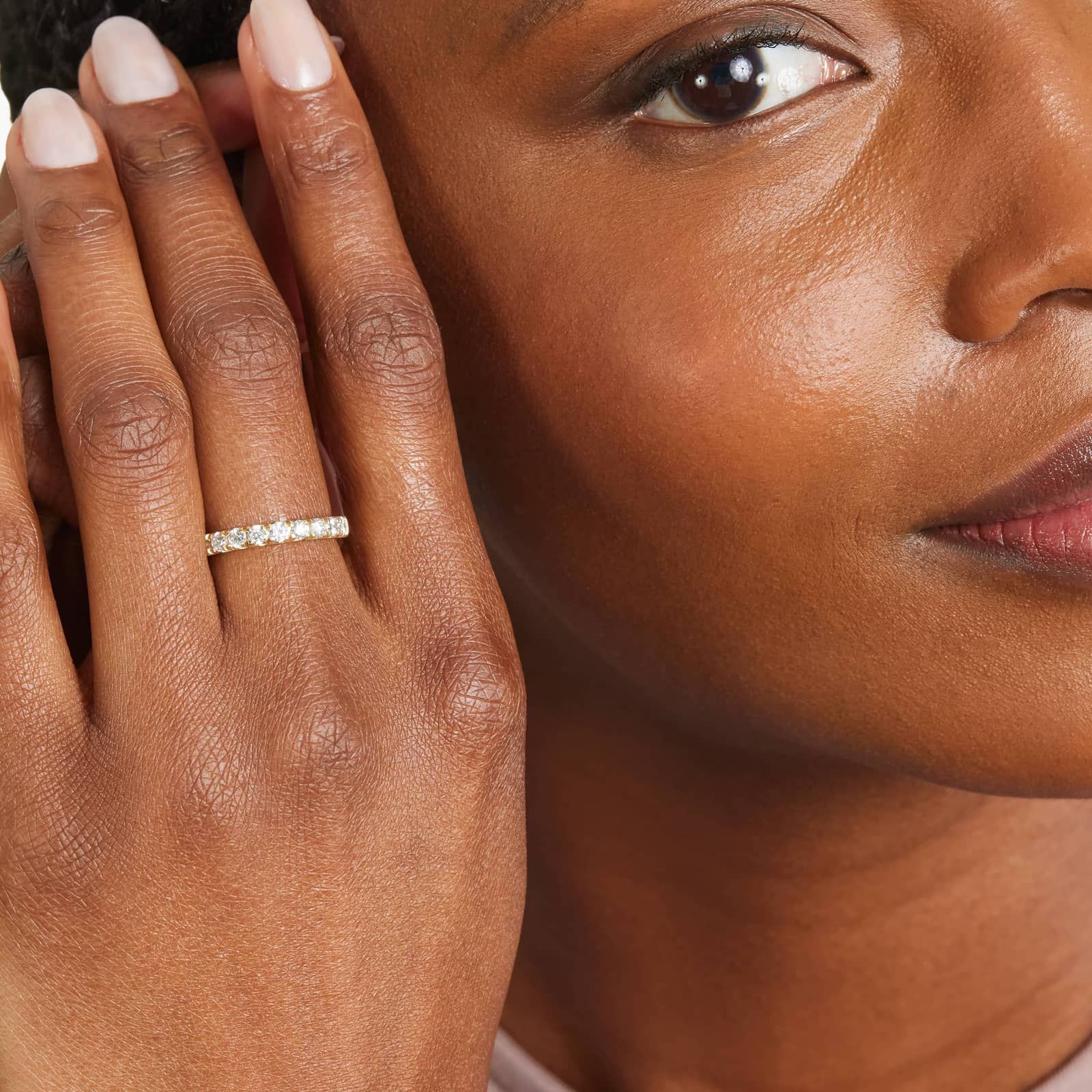 French Pavé Anniversary Ring With 0.75 CTW Lab-Grown Diamonds In 14K Yellow Gold (3.00mm)