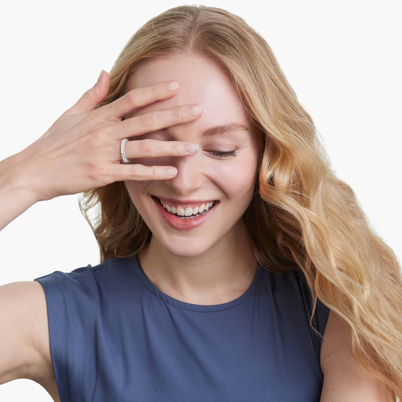 French Pavé Anniversary Ring With 1 CTW Diamonds In Platinum (3.50mm)