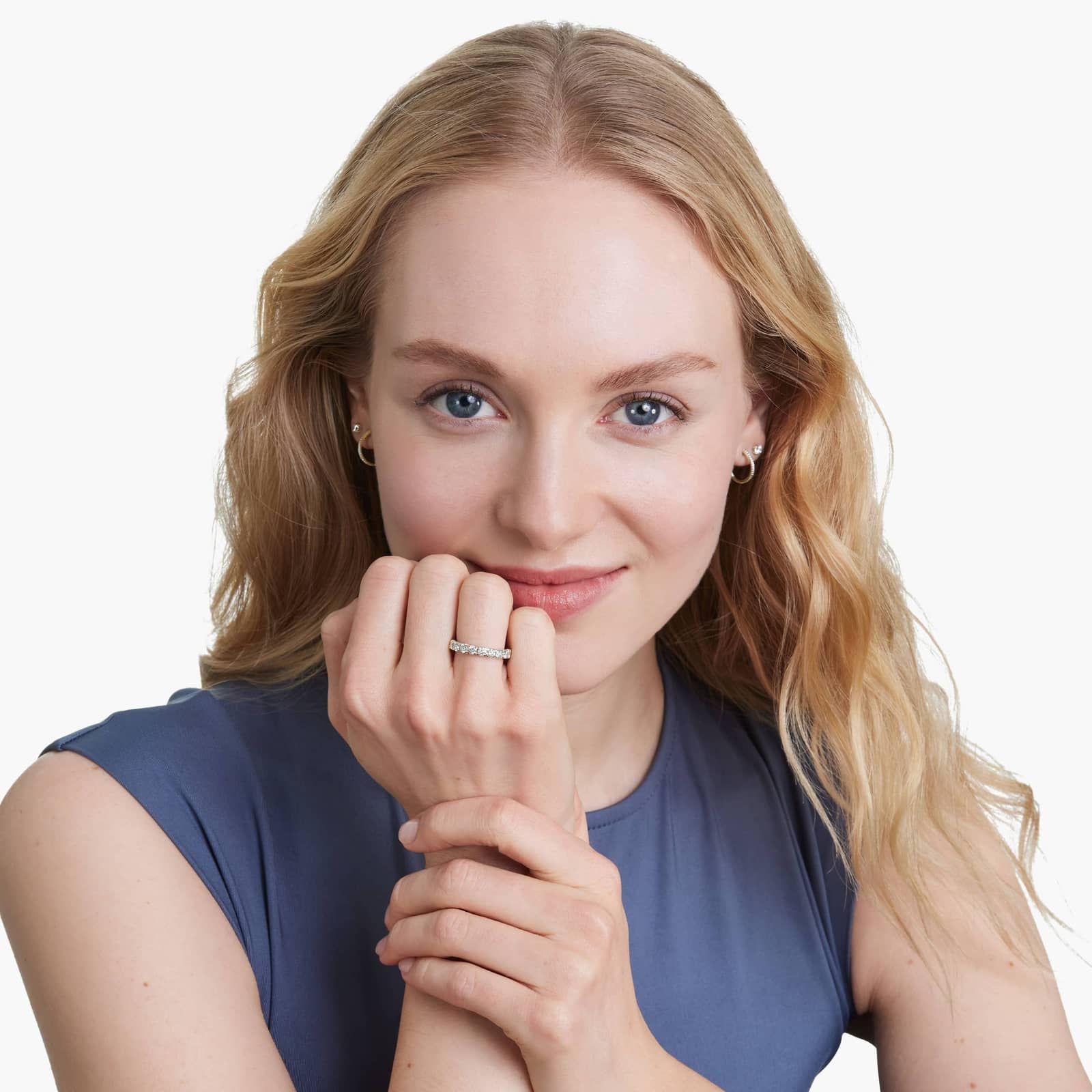 French Pavé Anniversary Ring With 1 CTW Lab-Grown Diamonds In 14K Yellow Gold (3.50mm)