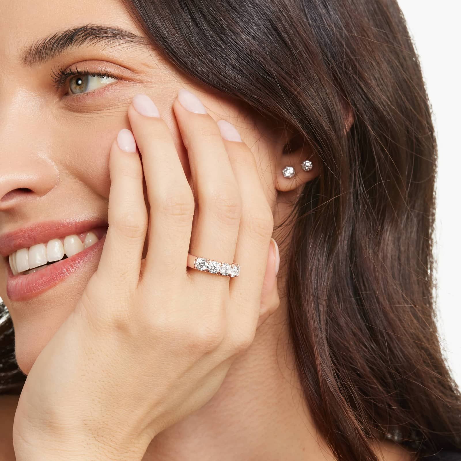 French Pavé Anniversary Ring With 2.5 CTW Lab-Grown Diamonds In 14K Rose Gold (5.50mm)