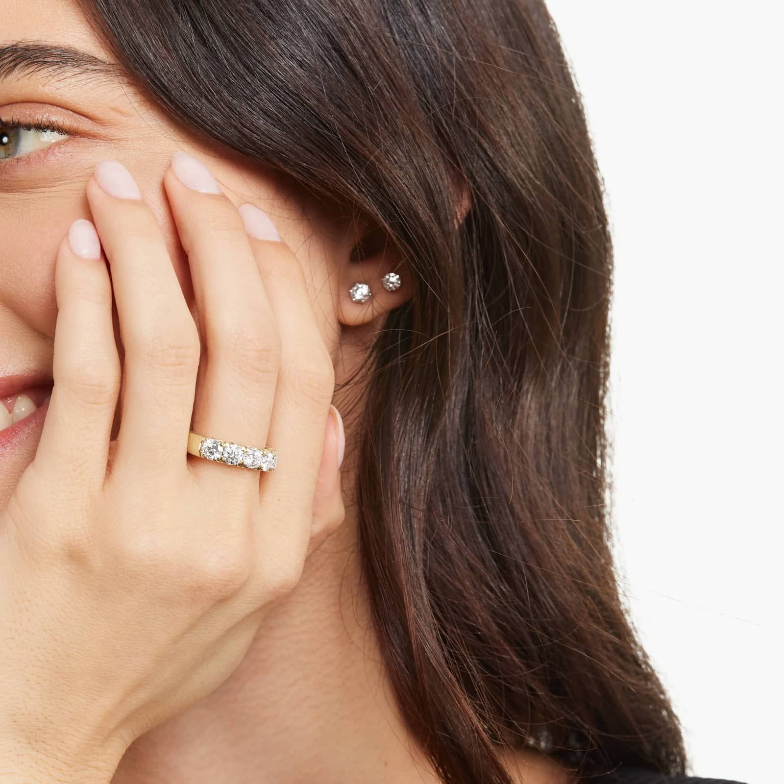 French Pavé Anniversary Ring With 2.5 CTW Lab-Grown Diamonds In 14K Yellow Gold (5.50mm)