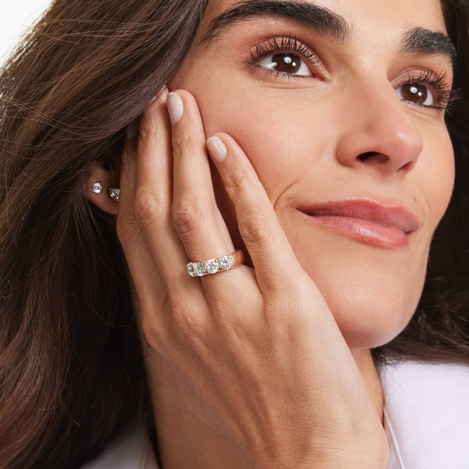 French Pavé Anniversary Ring With 3 CTW Lab-Grown Diamonds In 14K Rose Gold (6.00mm)