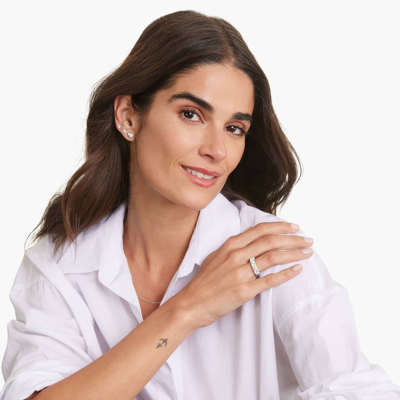 French Pavé Anniversary Ring With 3 CTW Diamonds In Platinum (6.00mm)