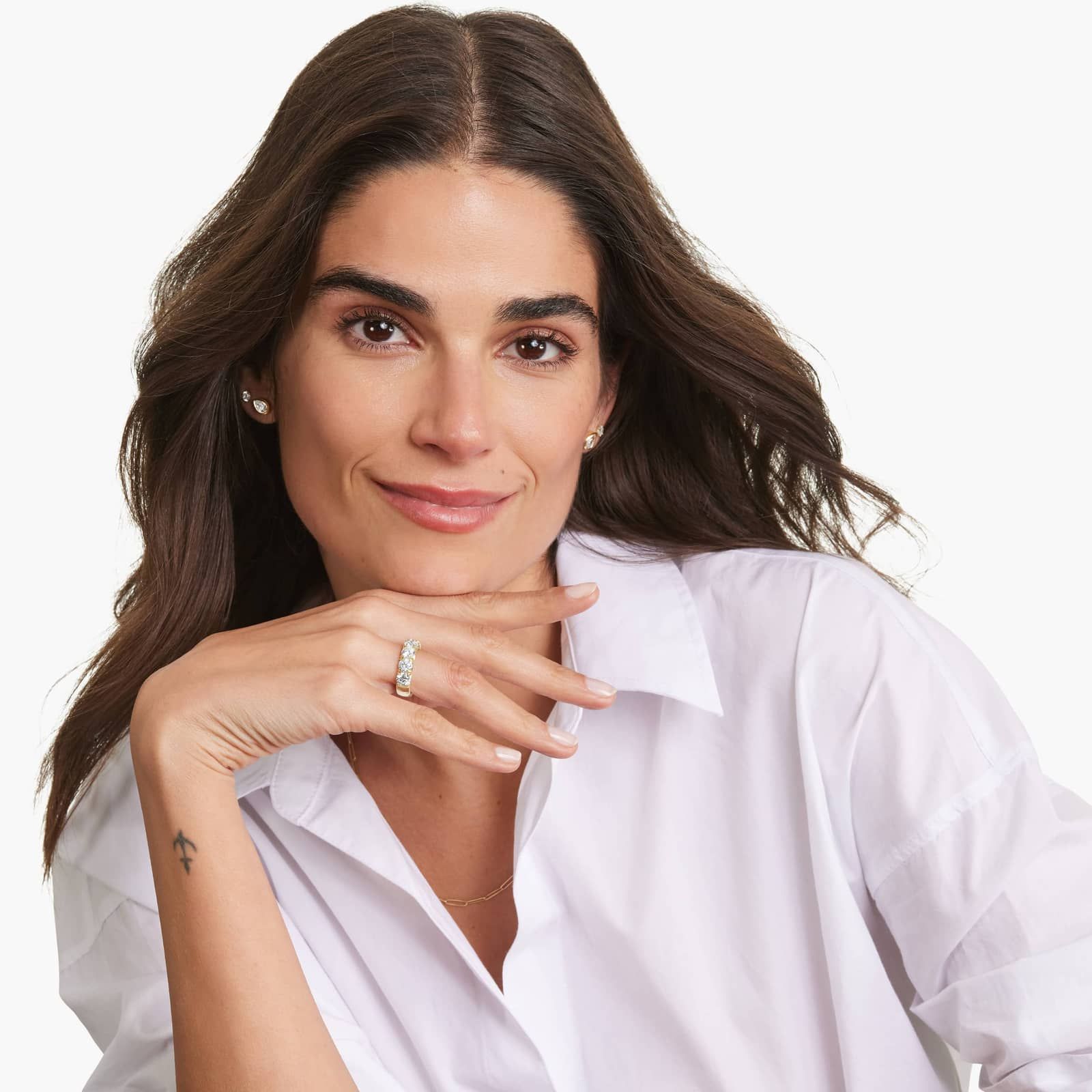 French Pavé Anniversary Ring With 3 CTW Lab-Grown Diamonds In 14K Yellow Gold (6.00mm)