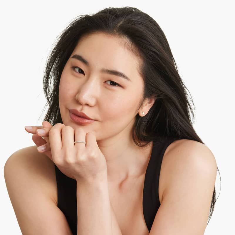 French Pavé Eternity Ring With 0.75 CTW Lab-Grown Diamonds In 14K Yellow Gold (2.00mm)