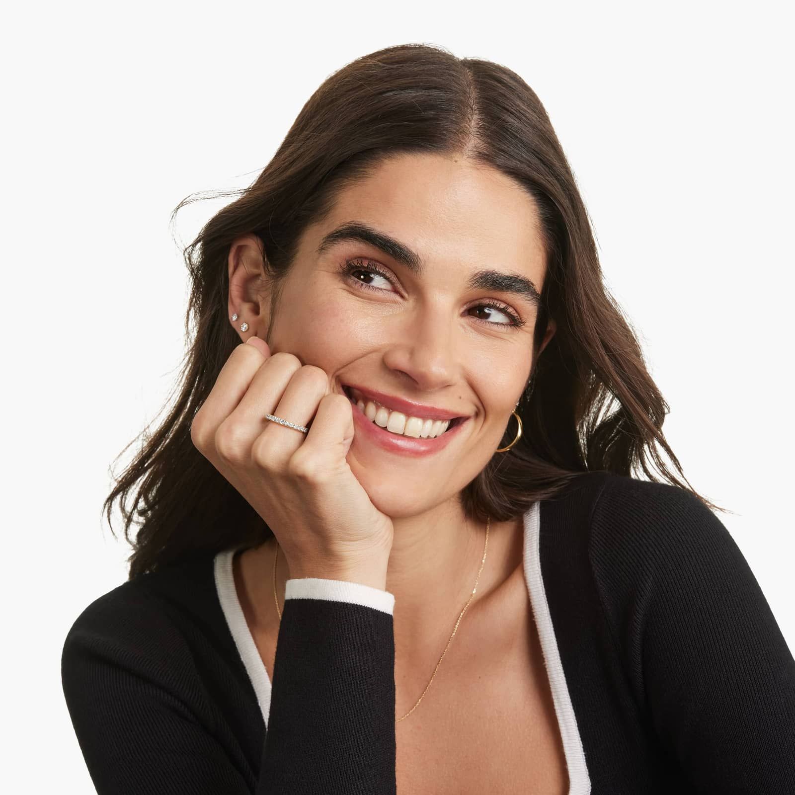 French Pavé Eternity Ring With 1.5 CTW Lab-Grown Diamonds In 14K Yellow Gold (2.50mm)